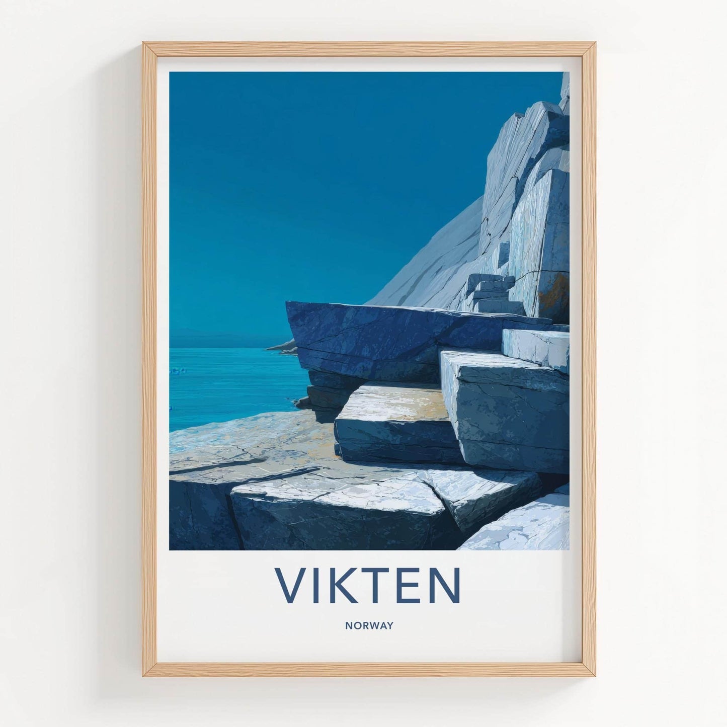 Vikten Poster - Norway Wall Art - Rugged Ocean Rocks Home Decor