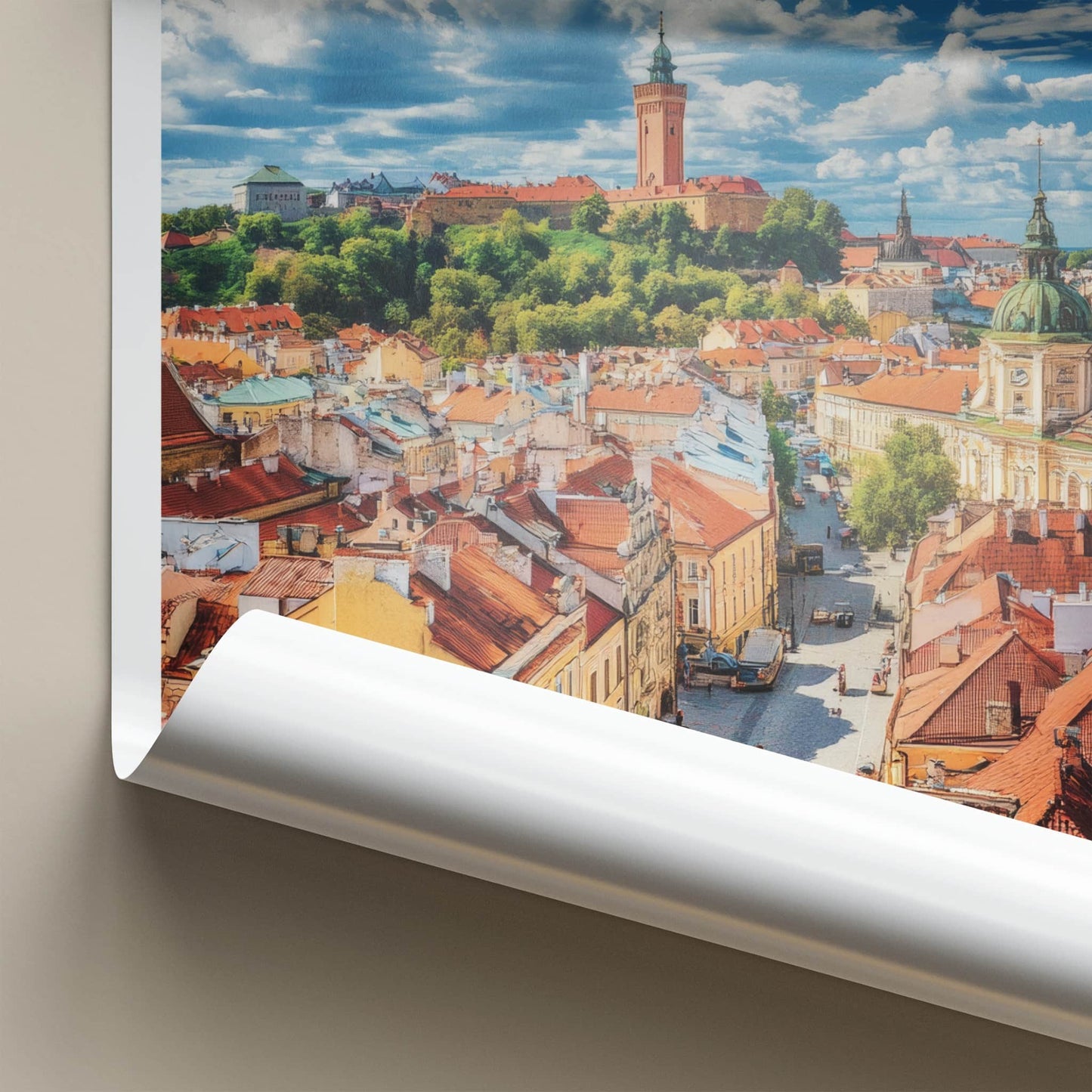 Vilnius Poster - Lithuania Wall Art - Old Town Rooftops Home Decor
