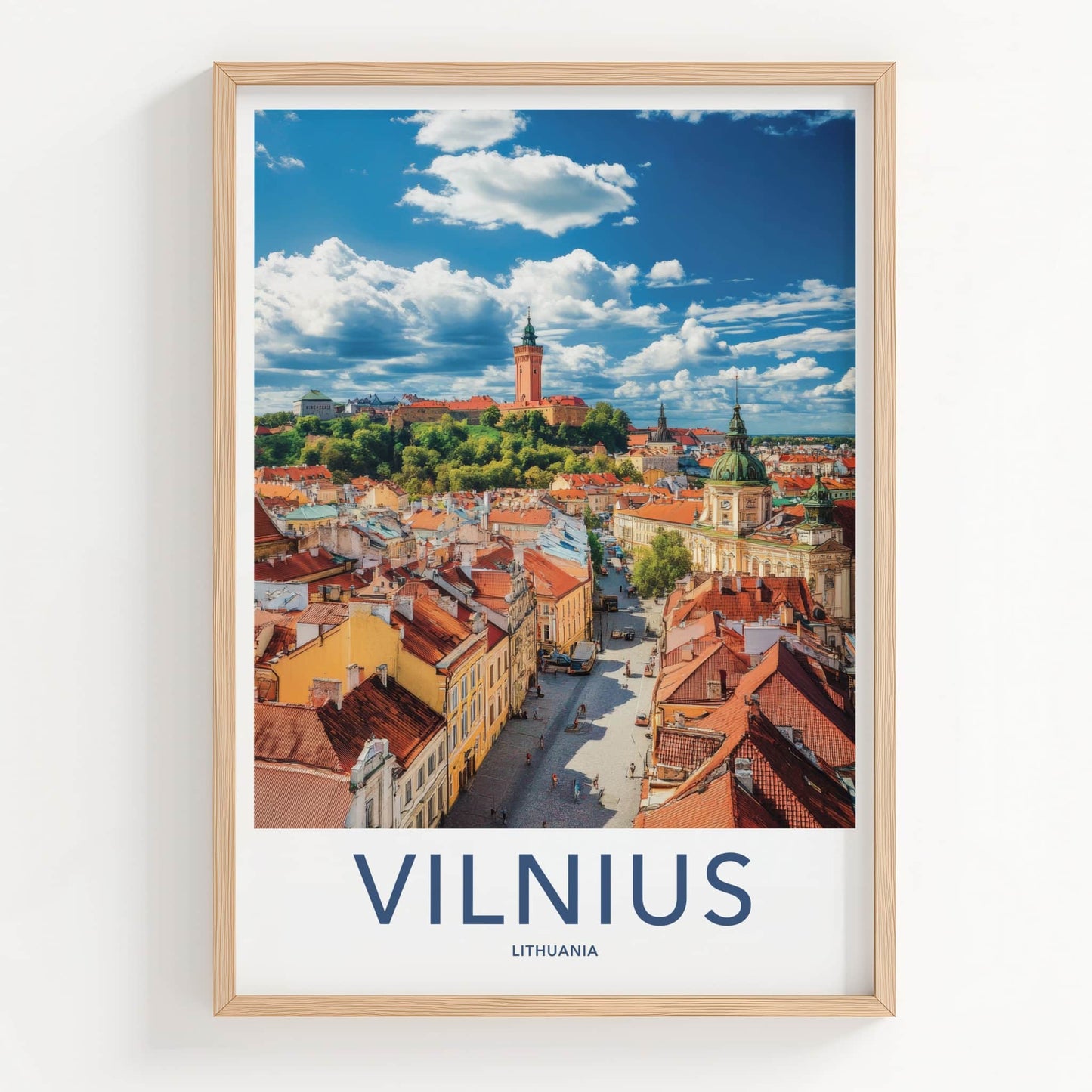 Vilnius Poster - Lithuania Wall Art - Old Town Rooftops Home Decor
