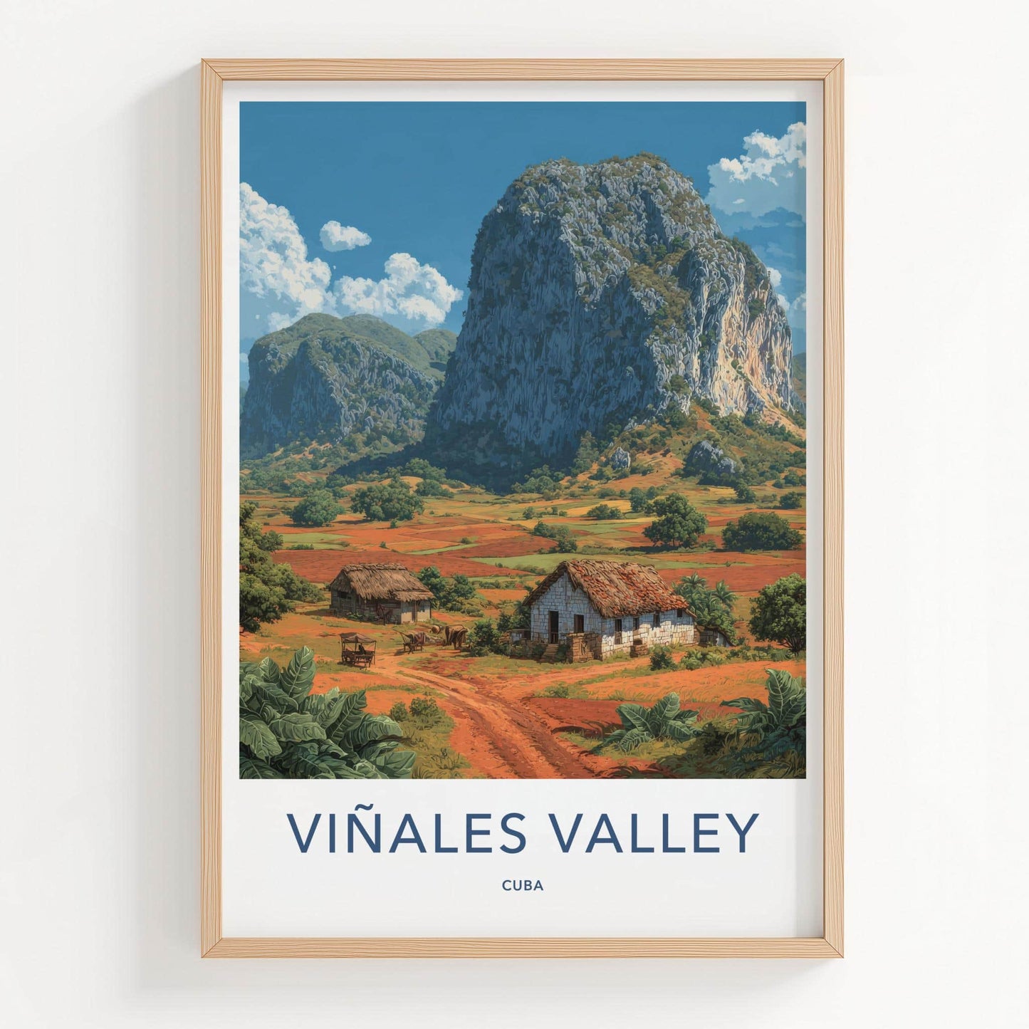 Vinales Valley Poster - Cuba Travel Art - Karst Hills Fields Home Decor