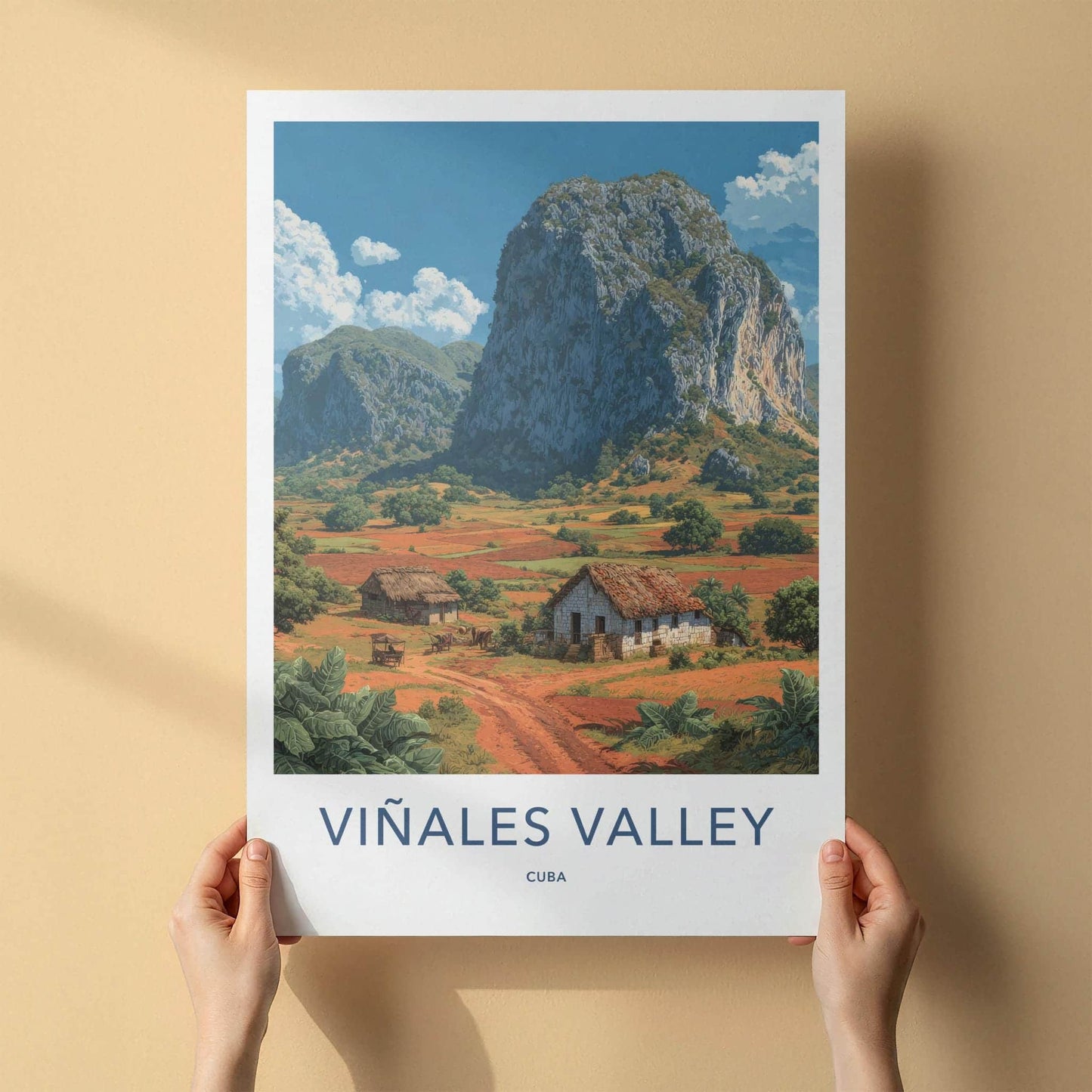 Vinales Valley Poster - Cuba Travel Art - Karst Hills Fields Home Decor