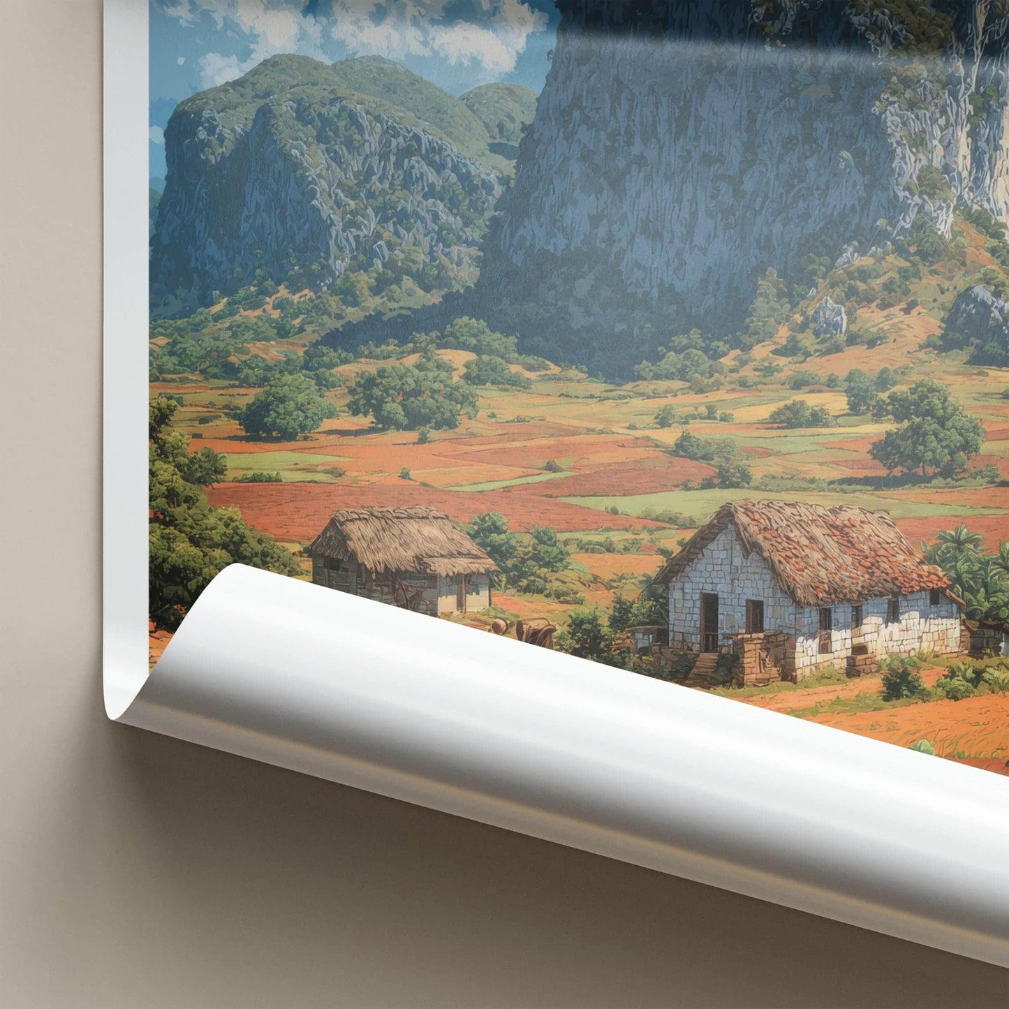 Vinales Valley Poster - Cuba Travel Art - Karst Hills Fields Home Decor