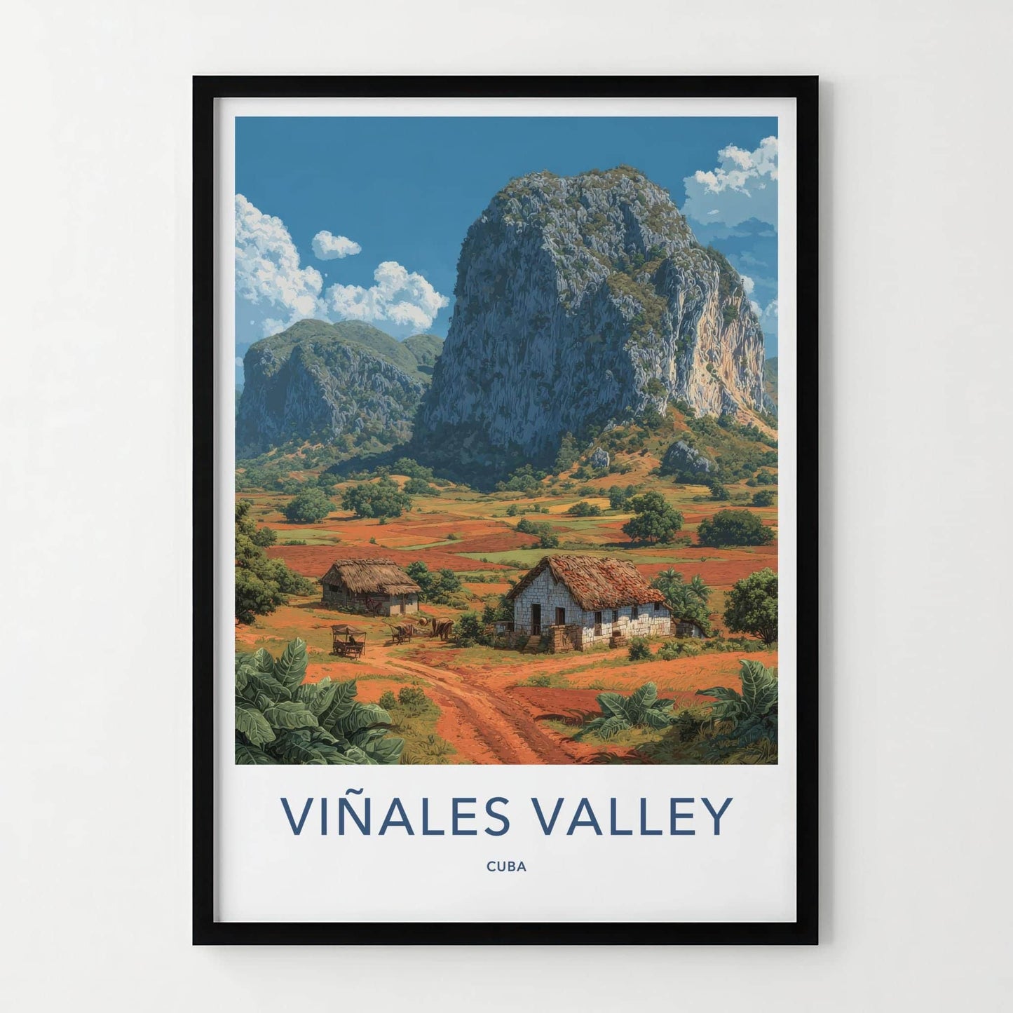 Vinales Valley Poster - Cuba Travel Art - Karst Hills Fields Home Decor