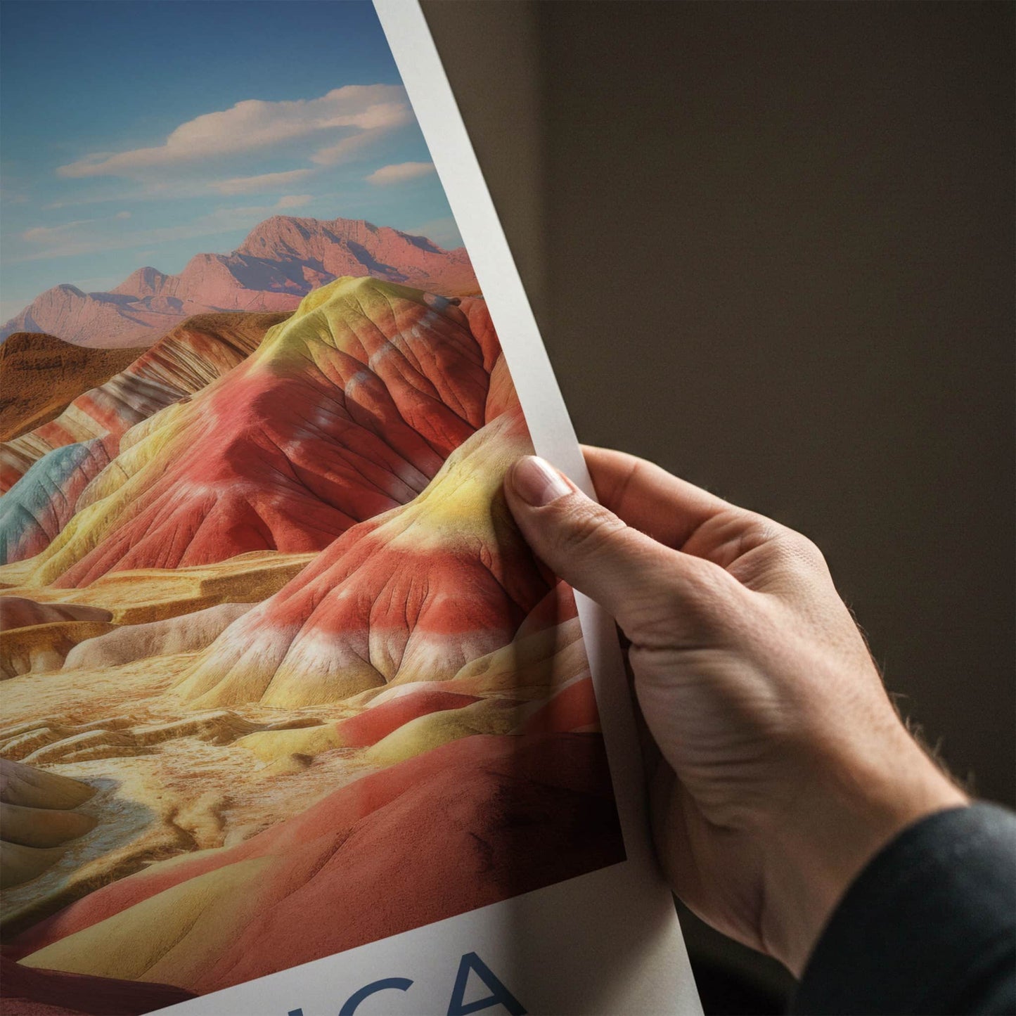 Vinicunca Poster - Peru Travel Art - Vivid Rainbow Mountains Home Decor