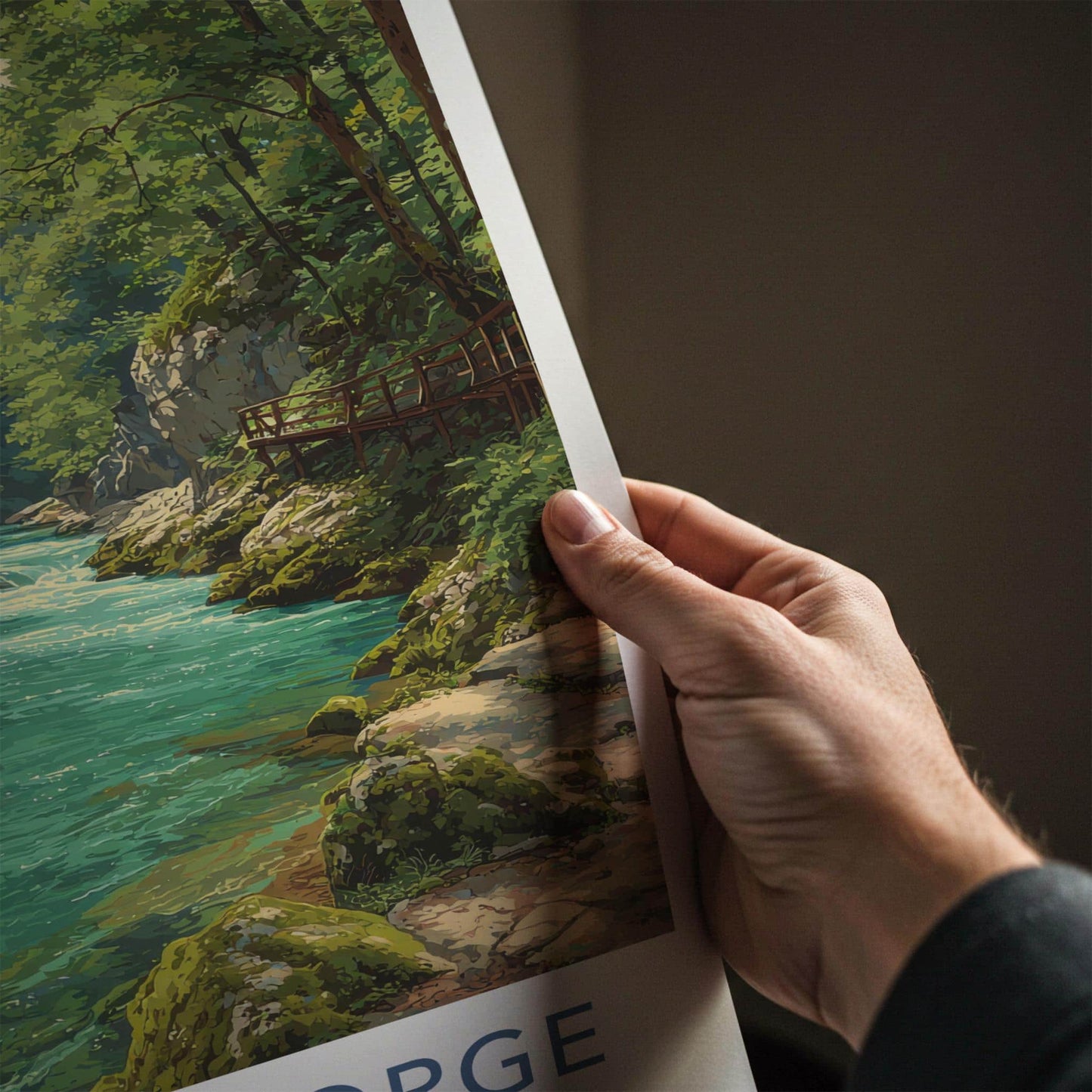 Vintgar Gorge Poster - Slovenia Travel Art - Emerald River Gorge Home Decor