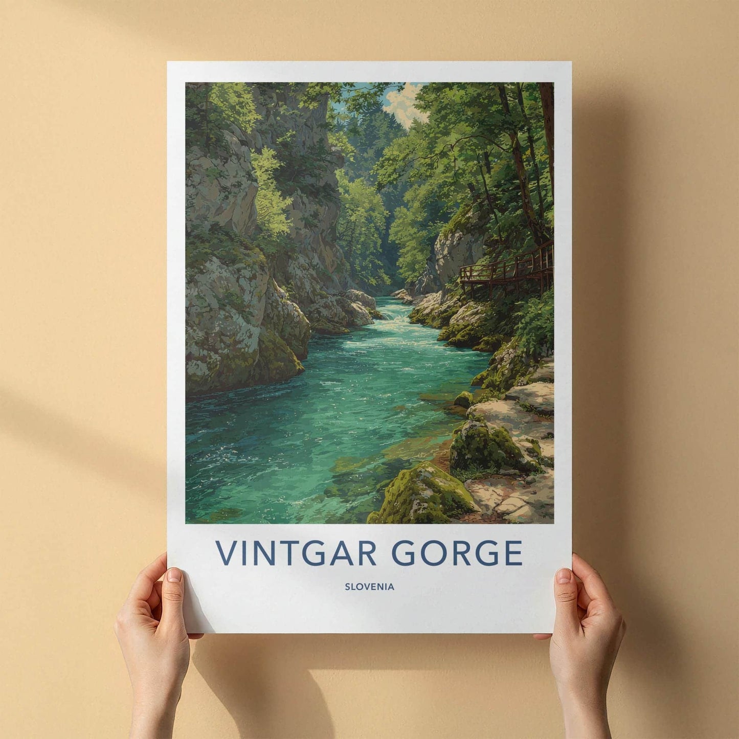 Vintgar Gorge Poster - Slovenia Travel Art - Emerald River Gorge Home Decor