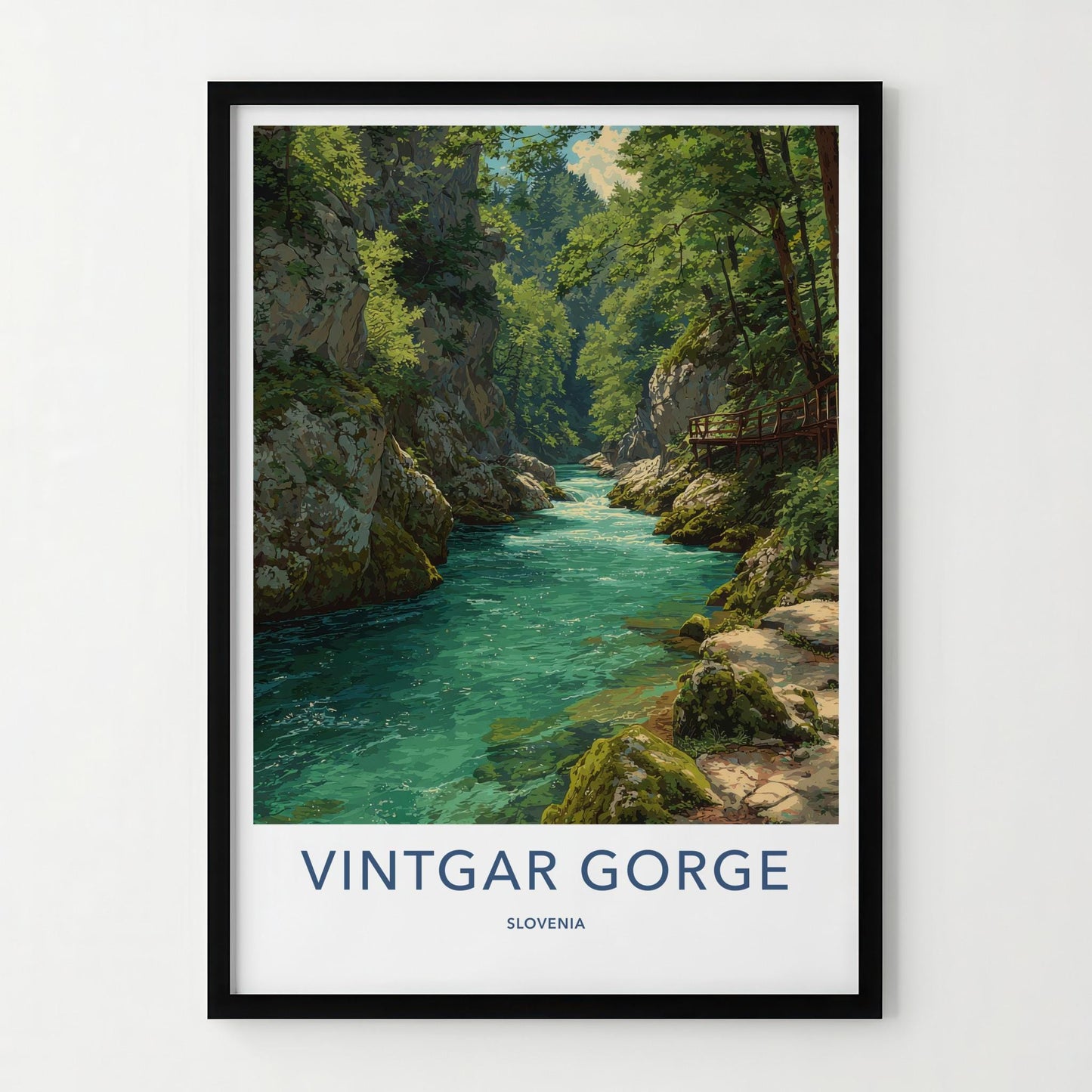 Vintgar Gorge Poster - Slovenia Travel Art - Emerald River Gorge Home Decor