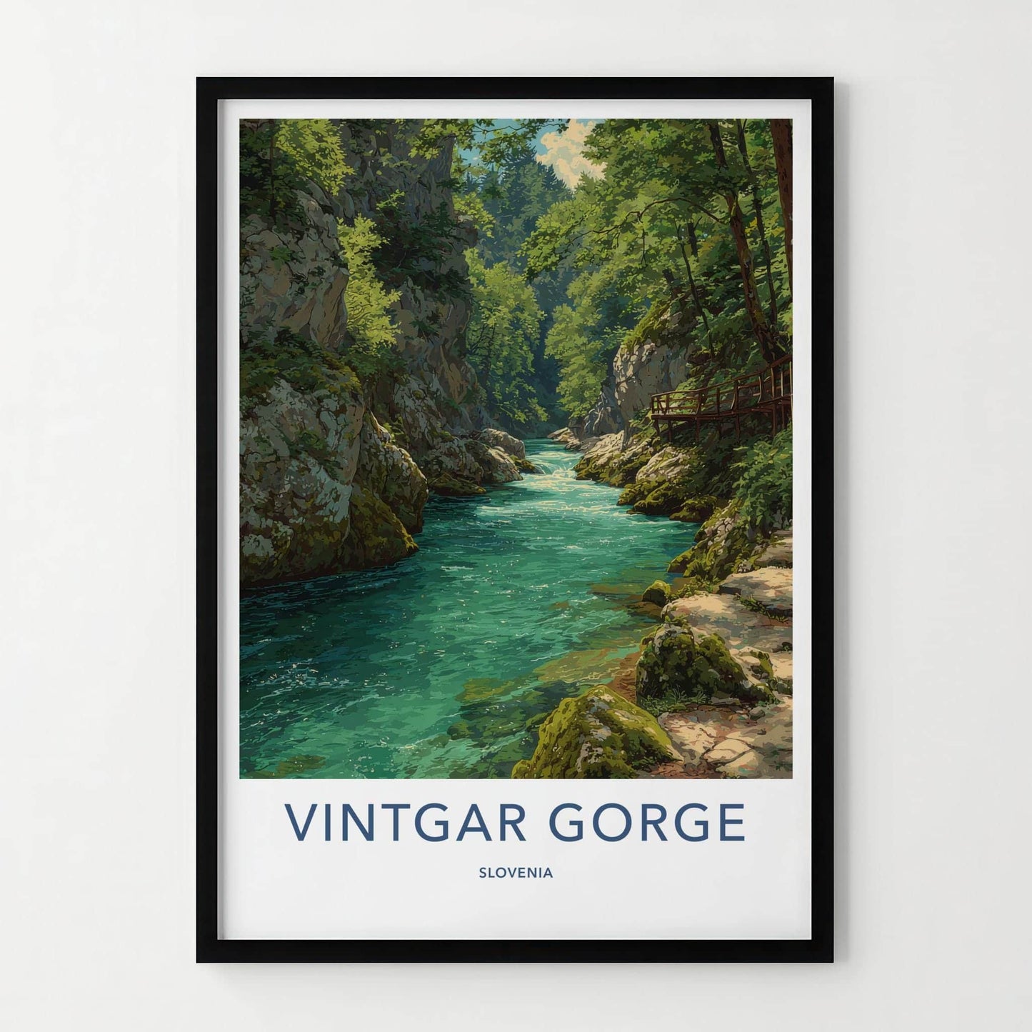 Vintgar Gorge Poster - Slovenia Travel Art - Emerald River Gorge Home Decor