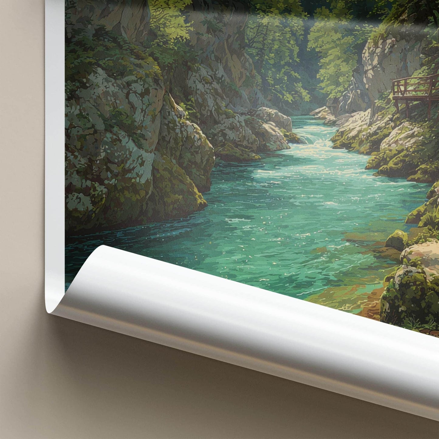 Vintgar Gorge Poster - Slovenia Travel Art - Emerald River Gorge Home Decor