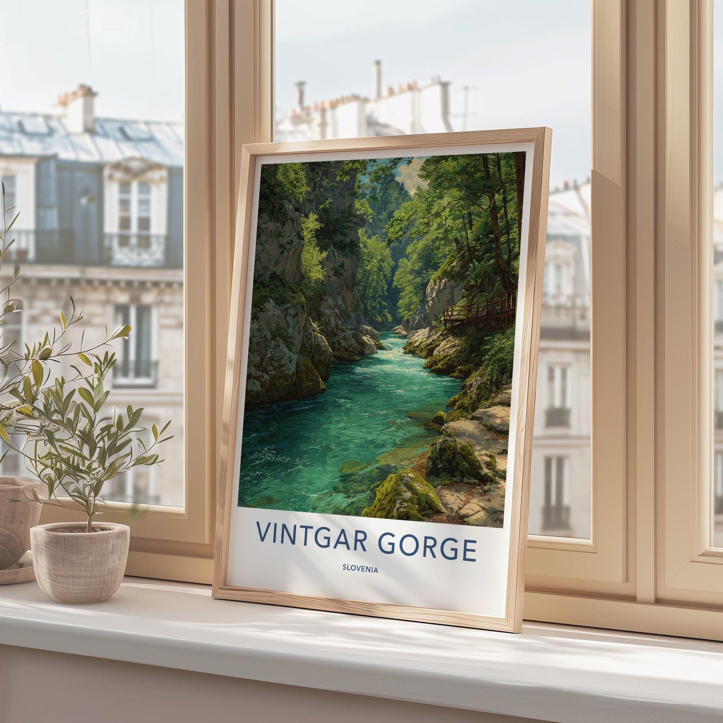 Vintgar Gorge Poster - Slovenia Travel Art - Emerald River Gorge Home Decor
