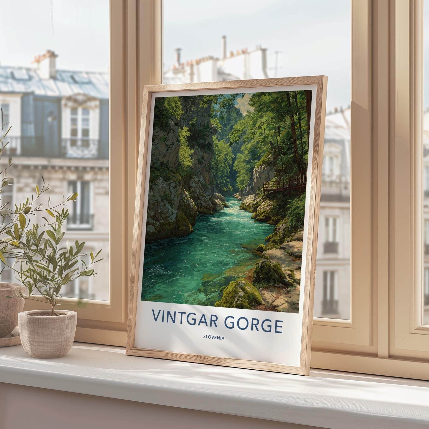 Vintgar Gorge Poster - Slovenia Travel Art - Emerald River Gorge Home Decor