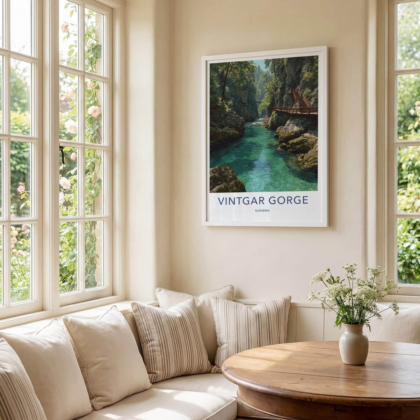 Vintgar Gorge Poster - Slovenia Travel Art - Emerald River Path Home Decor