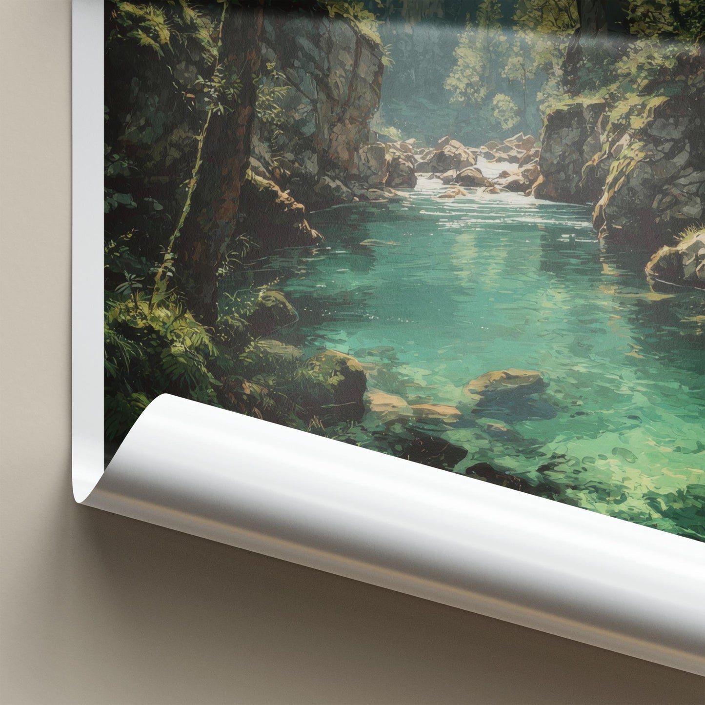 Vintgar Gorge Poster - Slovenia Travel Art - Emerald Water Flow Wall Decor