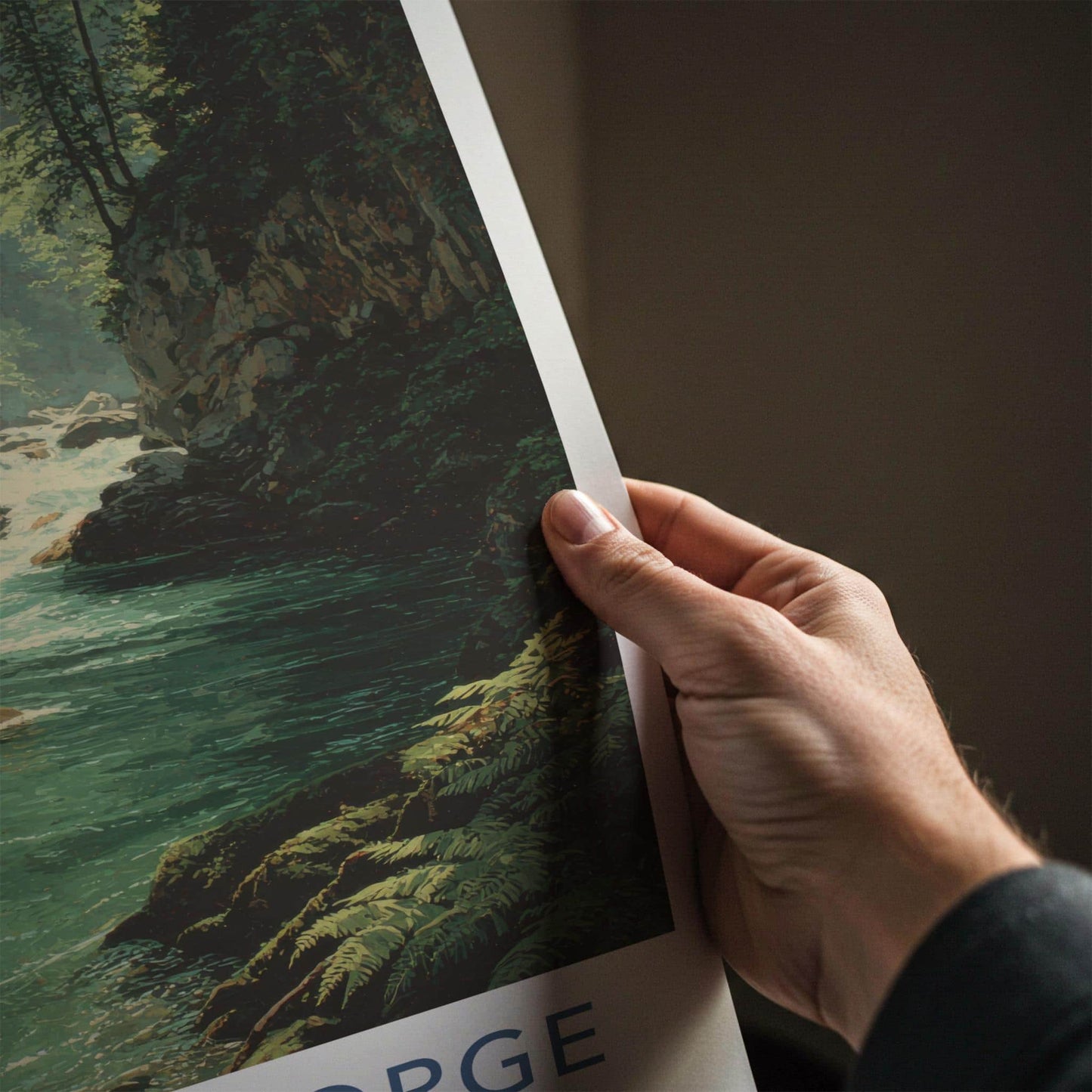 Vintgar Gorge Poster - Slovenia Travel Print - Emerald Gorge Flow Wall Decor