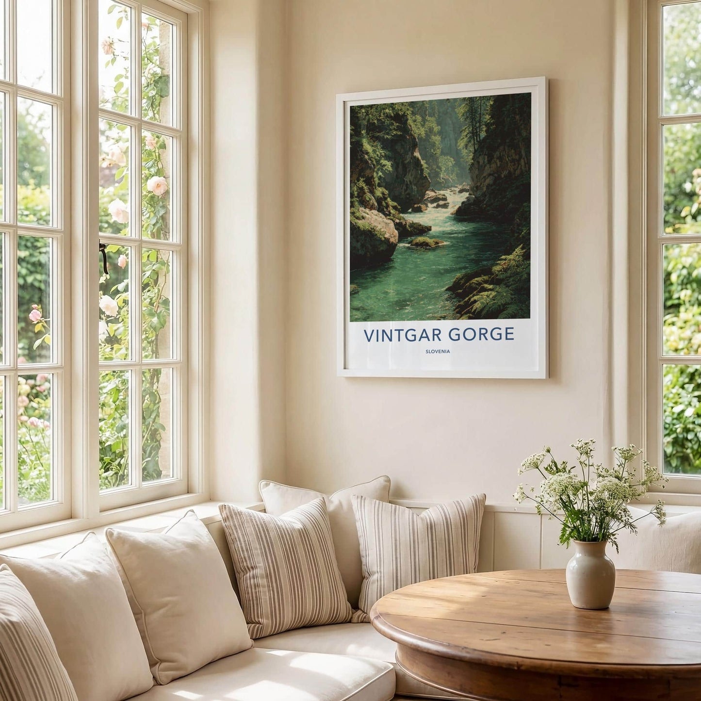 Vintgar Gorge Poster - Slovenia Travel Print - Emerald Gorge Flow Wall Decor