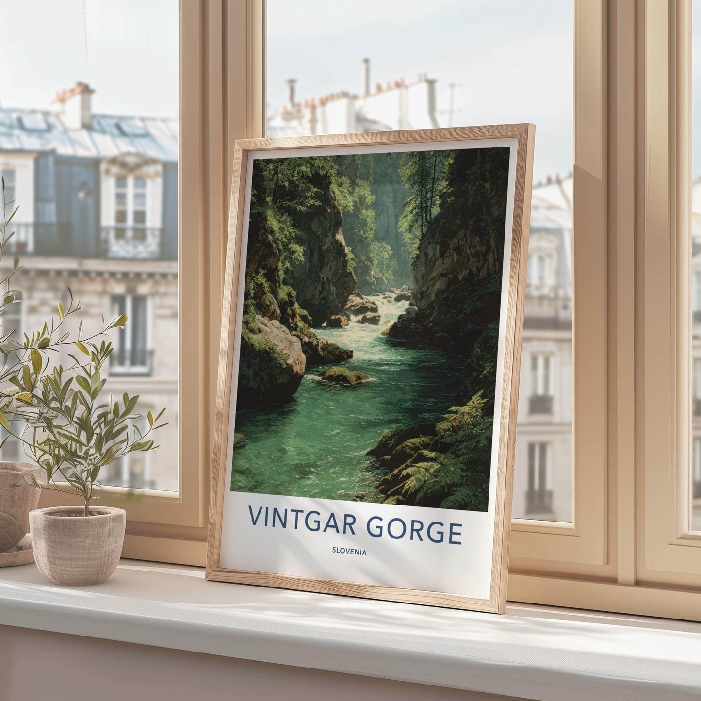 Vintgar Gorge Poster - Slovenia Travel Print - Emerald Gorge Flow Wall Decor