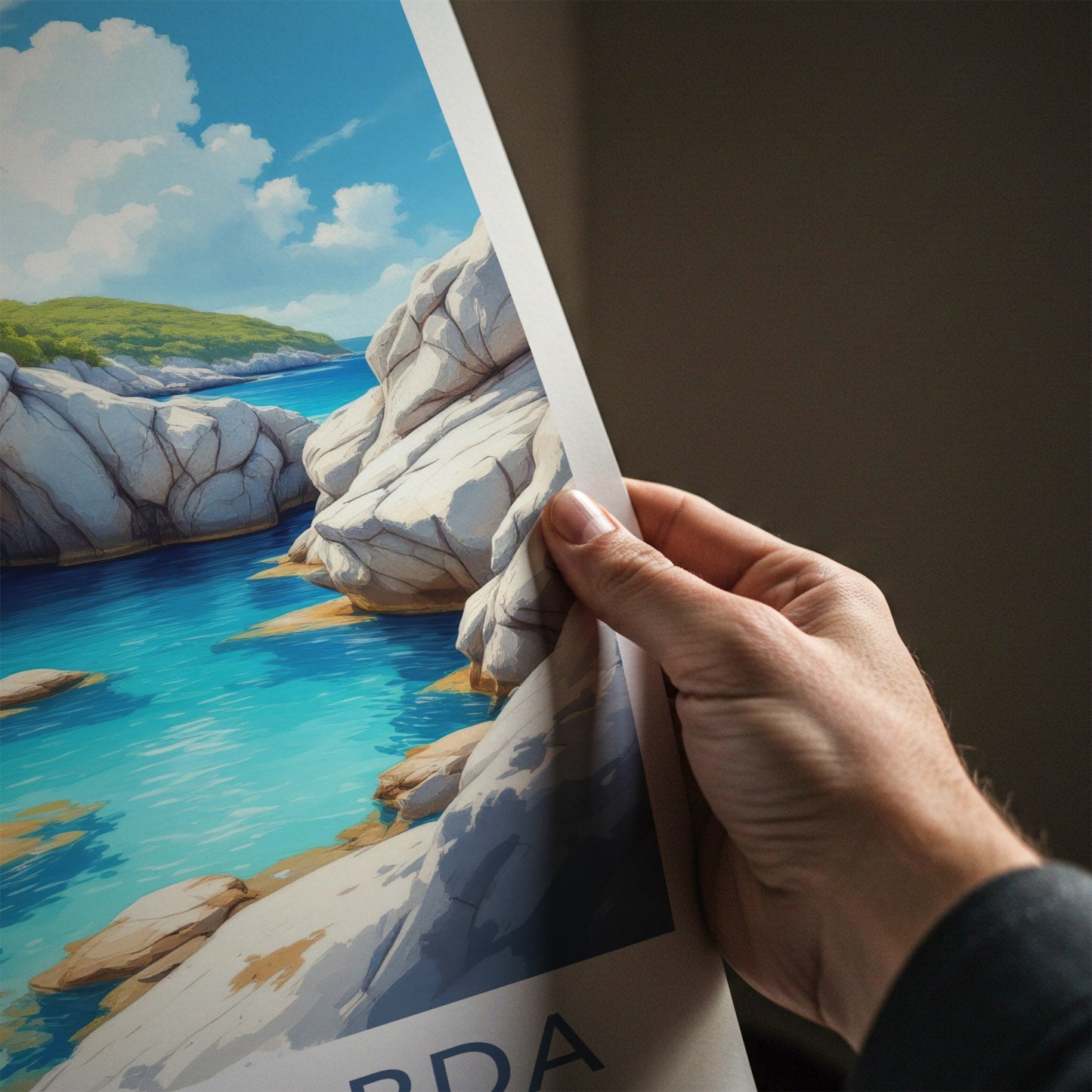Virgin Gorda Poster - British Virgin Islands Travel Art - Turquoise Water Grotto Home Decor