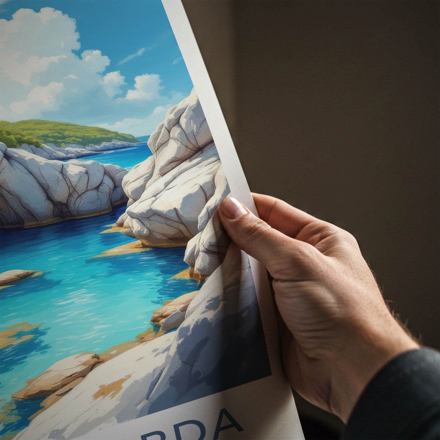 Virgin Gorda Poster - British Virgin Islands Travel Art - Turquoise Water Grotto Home Decor