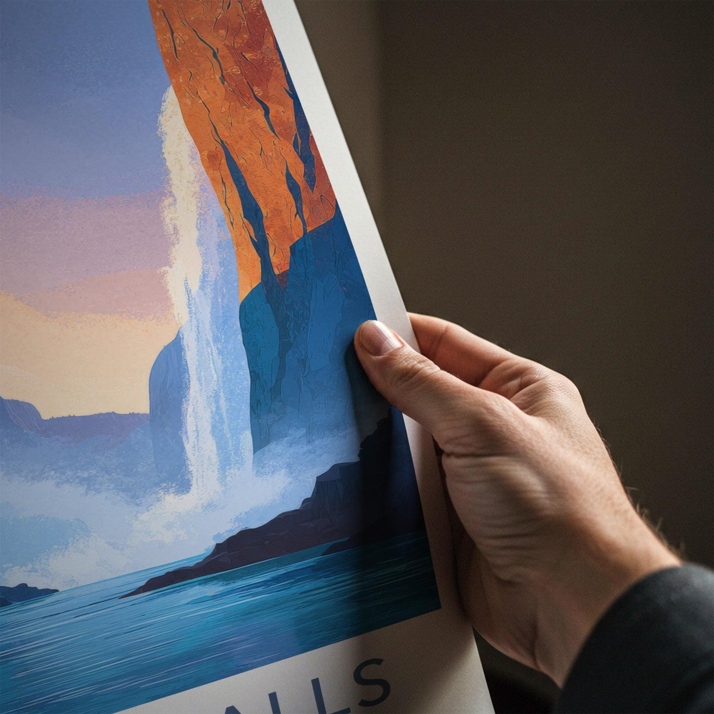 Virginia Falls Poster - Canada Travel Art - Grand Canyon Waterfall Home Decor