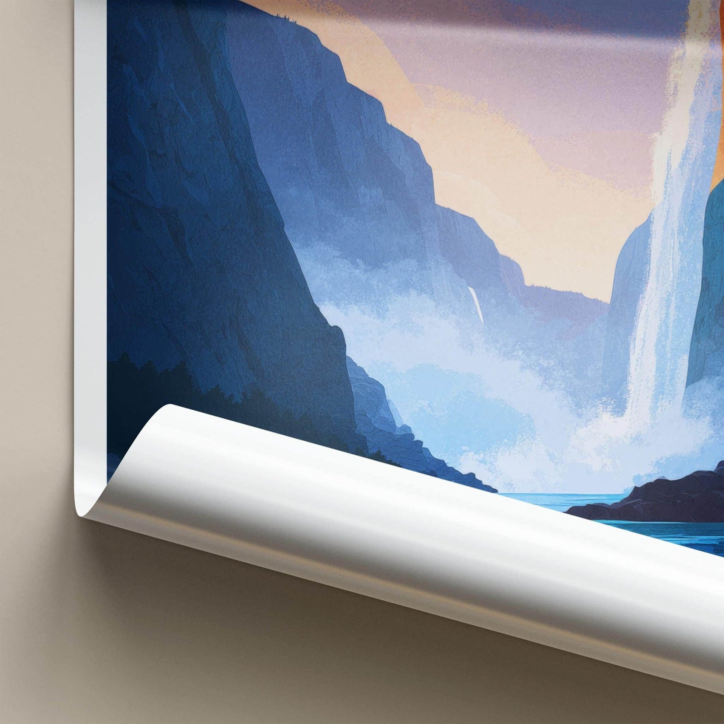 Virginia Falls Poster - Canada Travel Art - Grand Canyon Waterfall Home Decor
