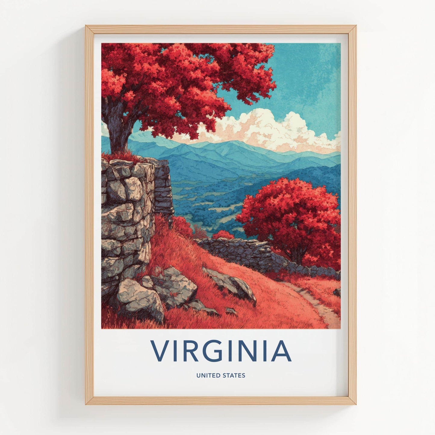 Virginia Poster - Virginia Art Print - Vibrant Autumn Valley Home Decor