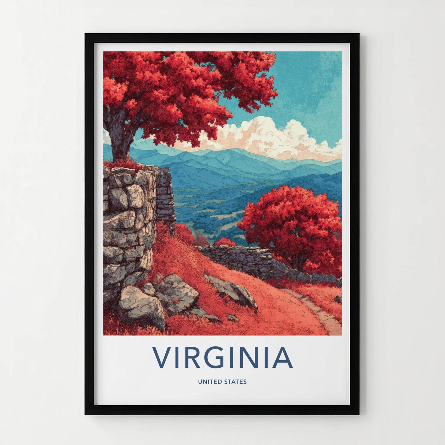 Virginia Poster - Virginia Art Print - Vibrant Autumn Valley Home Decor
