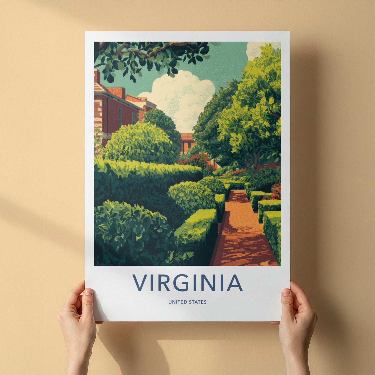 Virginia Poster - Virginia Travel Art - Formal Garden Path Home Decor