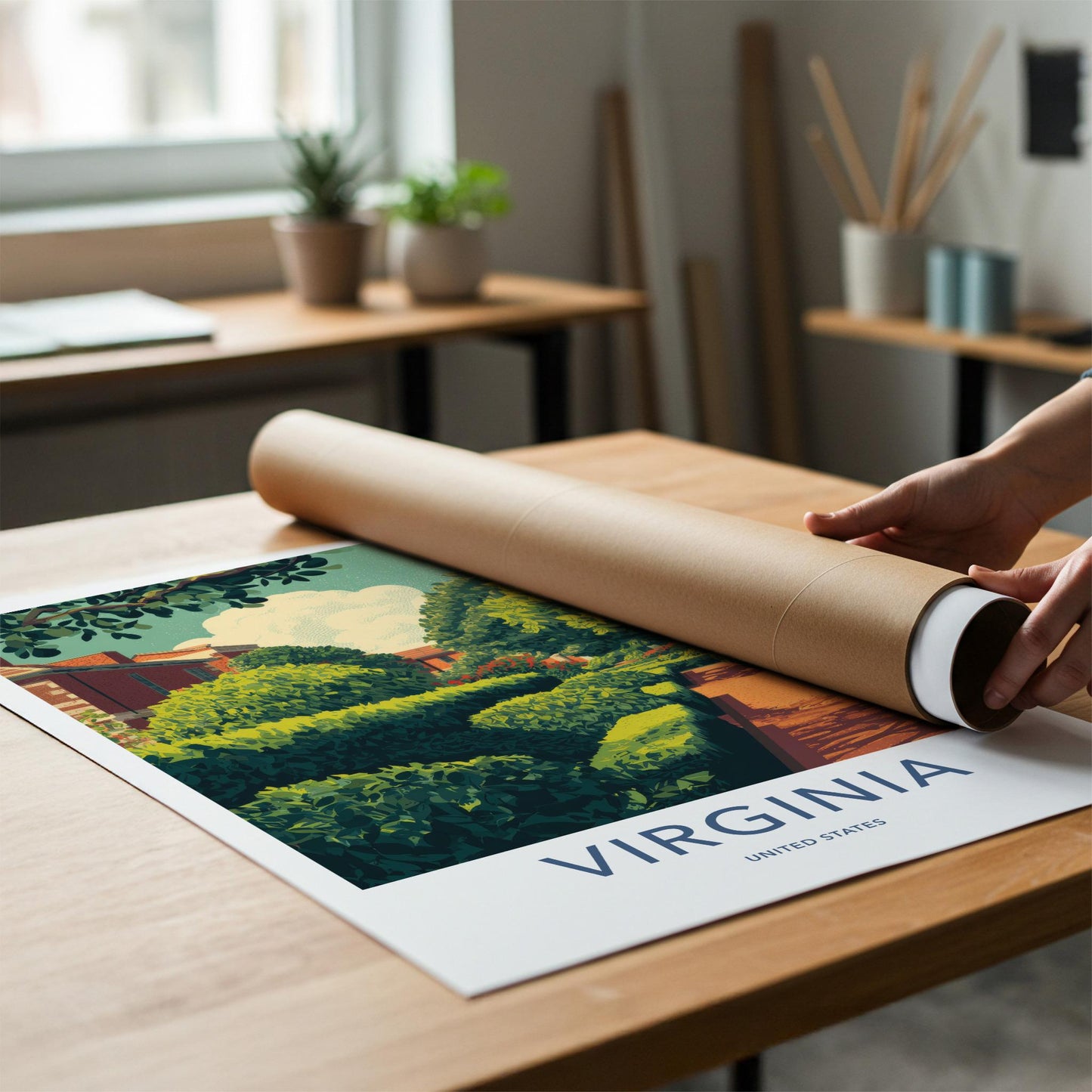 Virginia Poster - Virginia Travel Art - Formal Garden Path Home Decor