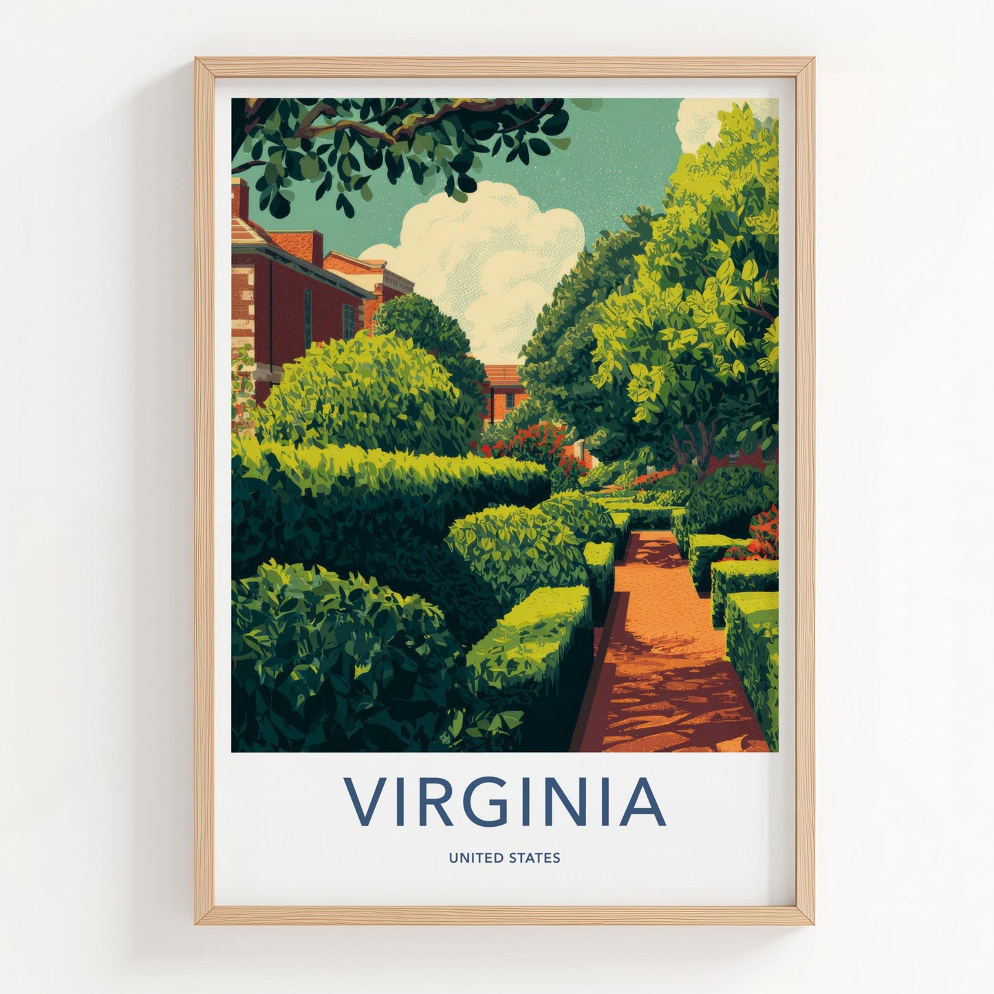 Virginia Poster - Virginia Travel Art - Formal Garden Path Home Decor