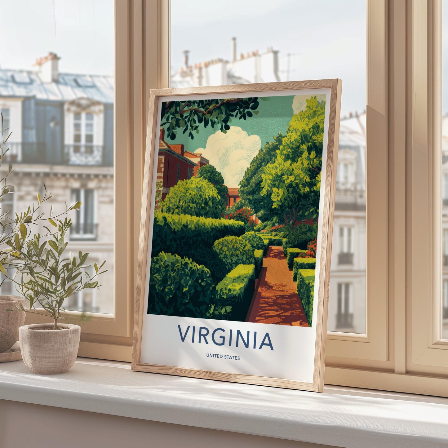 Virginia Poster - Virginia Travel Art - Formal Garden Path Home Decor