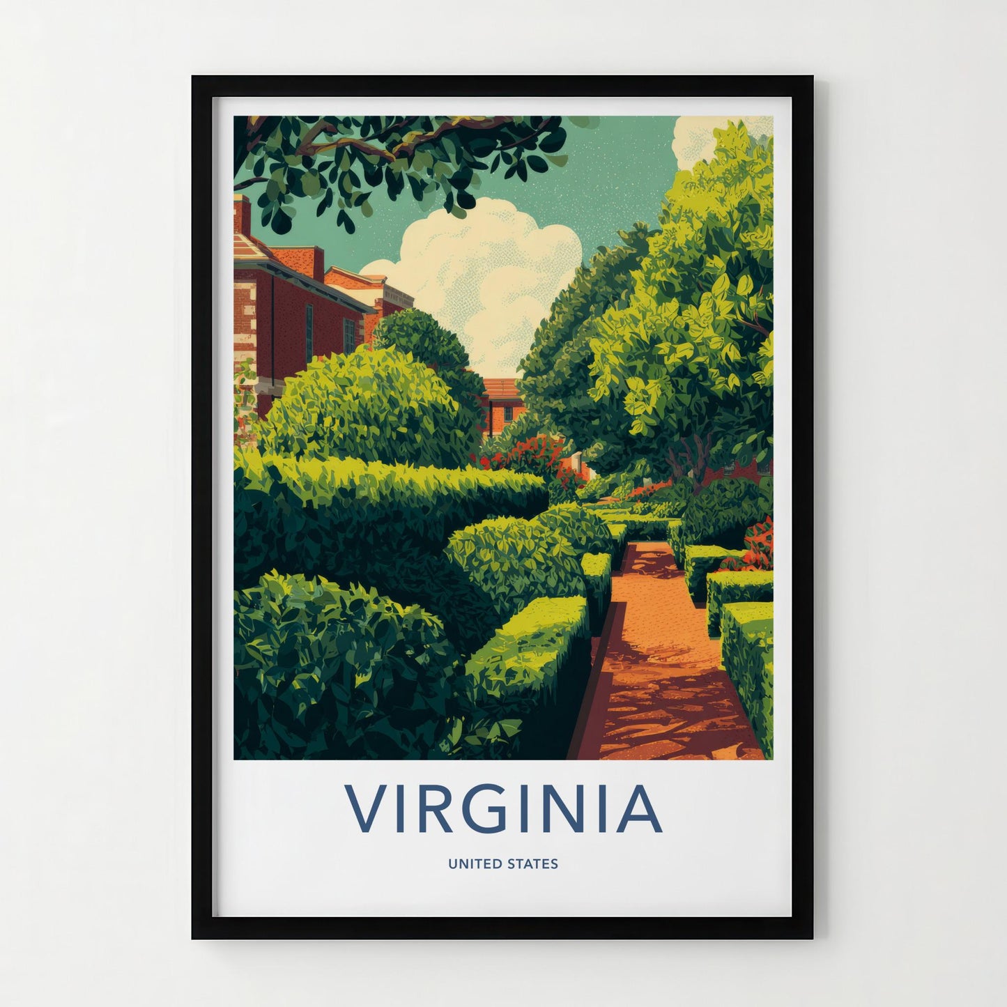 Virginia Poster - Virginia Travel Art - Formal Garden Path Home Decor