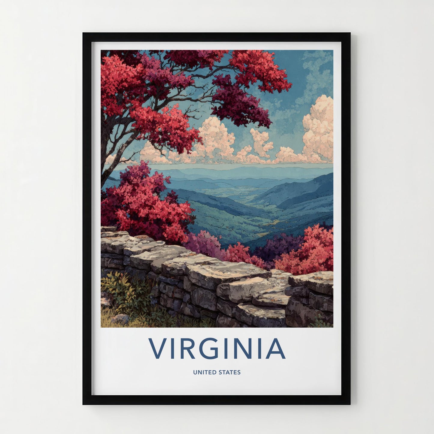 Virginia Poster - Virginia Travel Art - Red Trees Overlook Home Decor