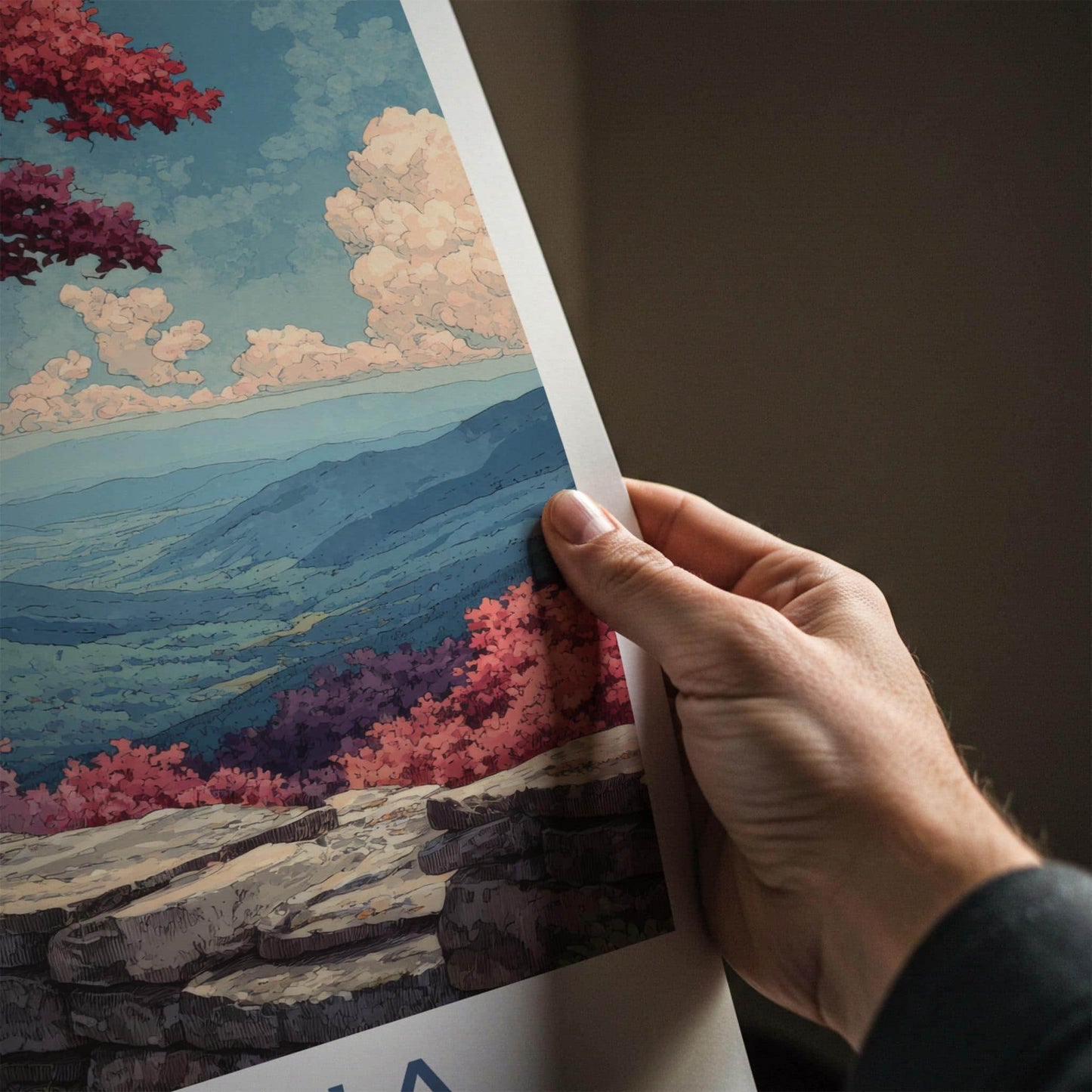 Virginia Poster - Virginia Travel Art - Red Trees Overlook Home Decor