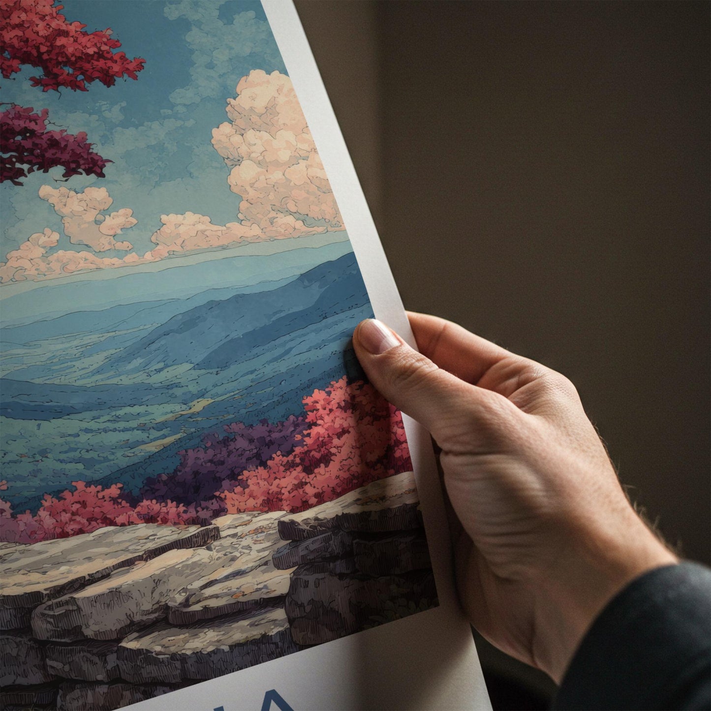 Virginia Poster - Virginia Travel Art - Red Trees Overlook Home Decor