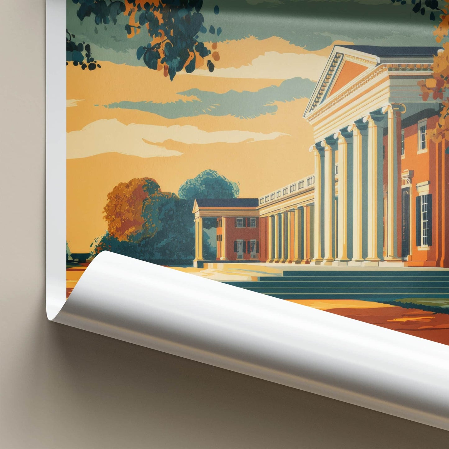 Virginia Poster - Virginia Travel Print - Classical Building View Wall Decor