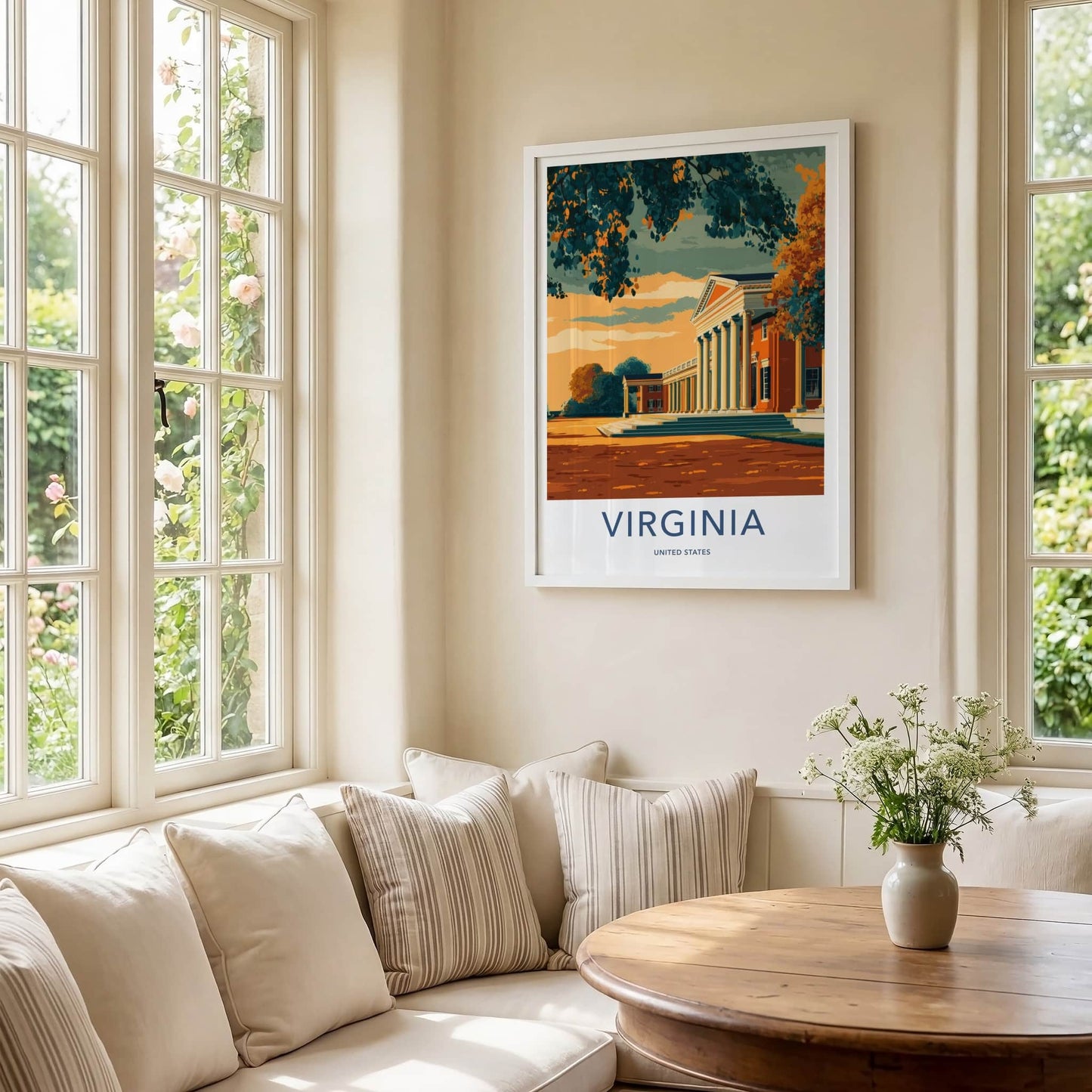 Virginia Poster - Virginia Travel Print - Classical Building View Wall Decor