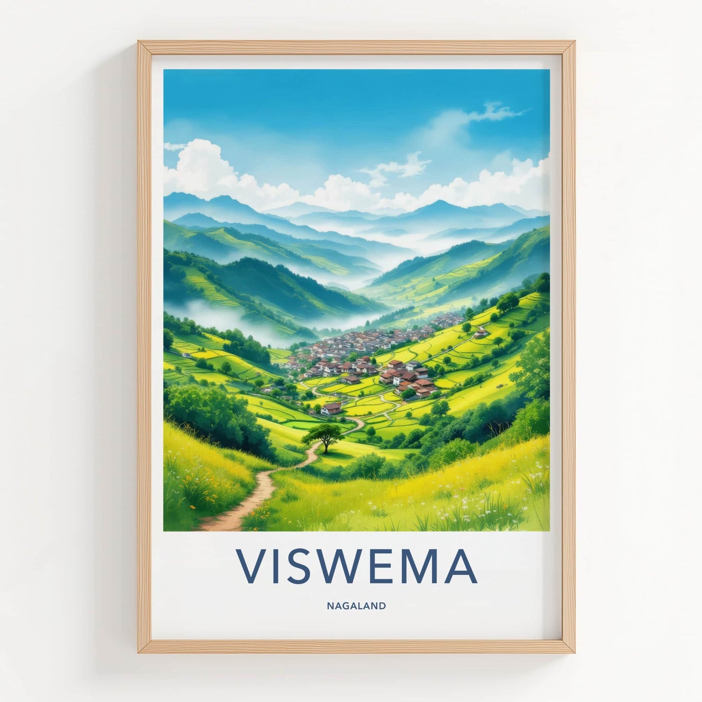 Viswema Poster - India Art Print - Nagaland Lush Green Mountains Gallery Art