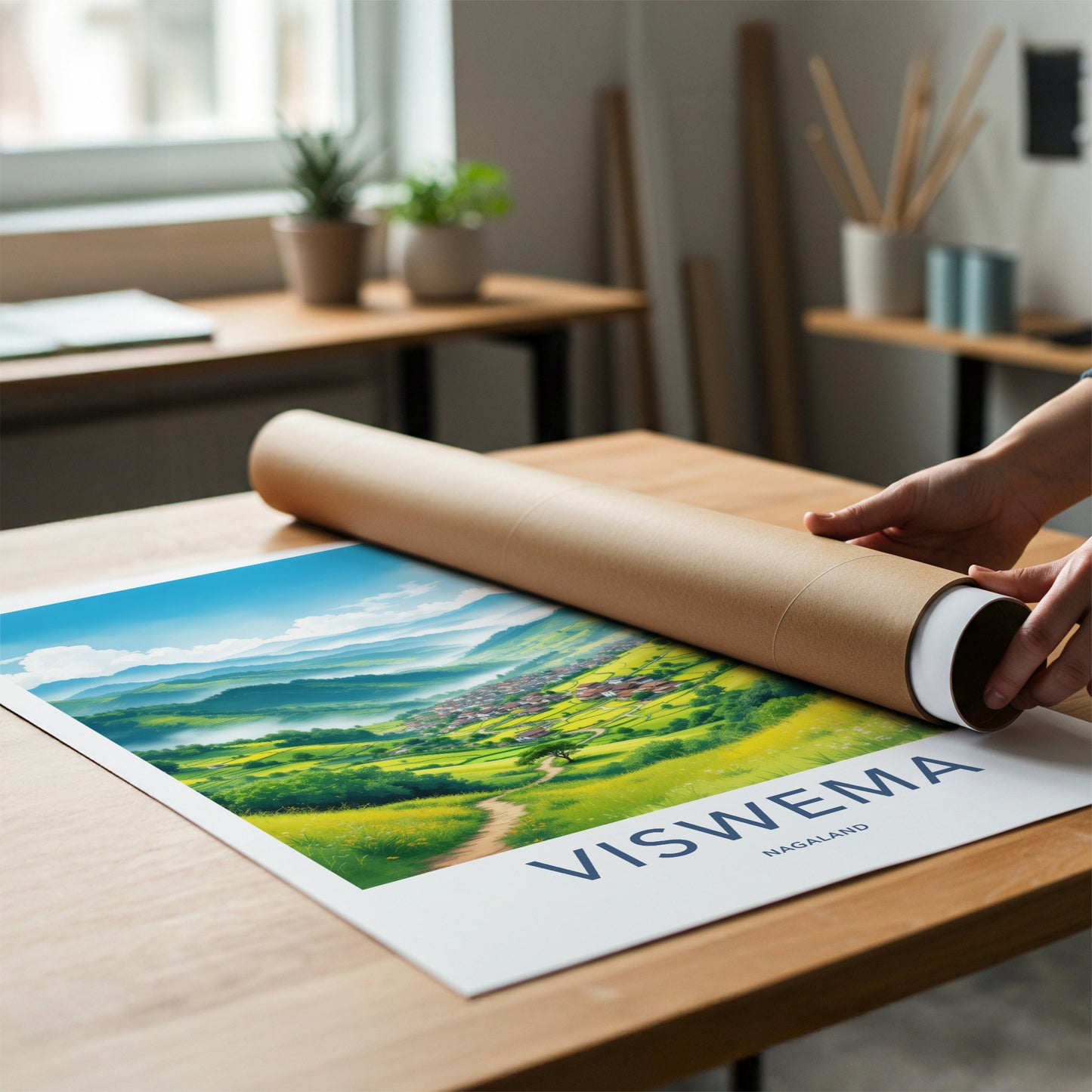 Viswema Poster - India Art Print - Nagaland Lush Green Mountains Gallery Art