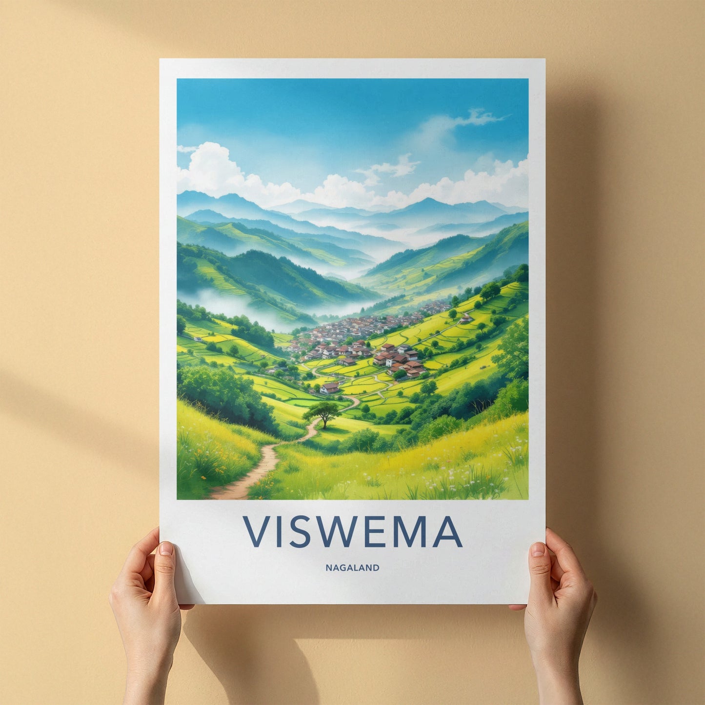 Viswema Poster - India Art Print - Nagaland Lush Green Mountains Gallery Art