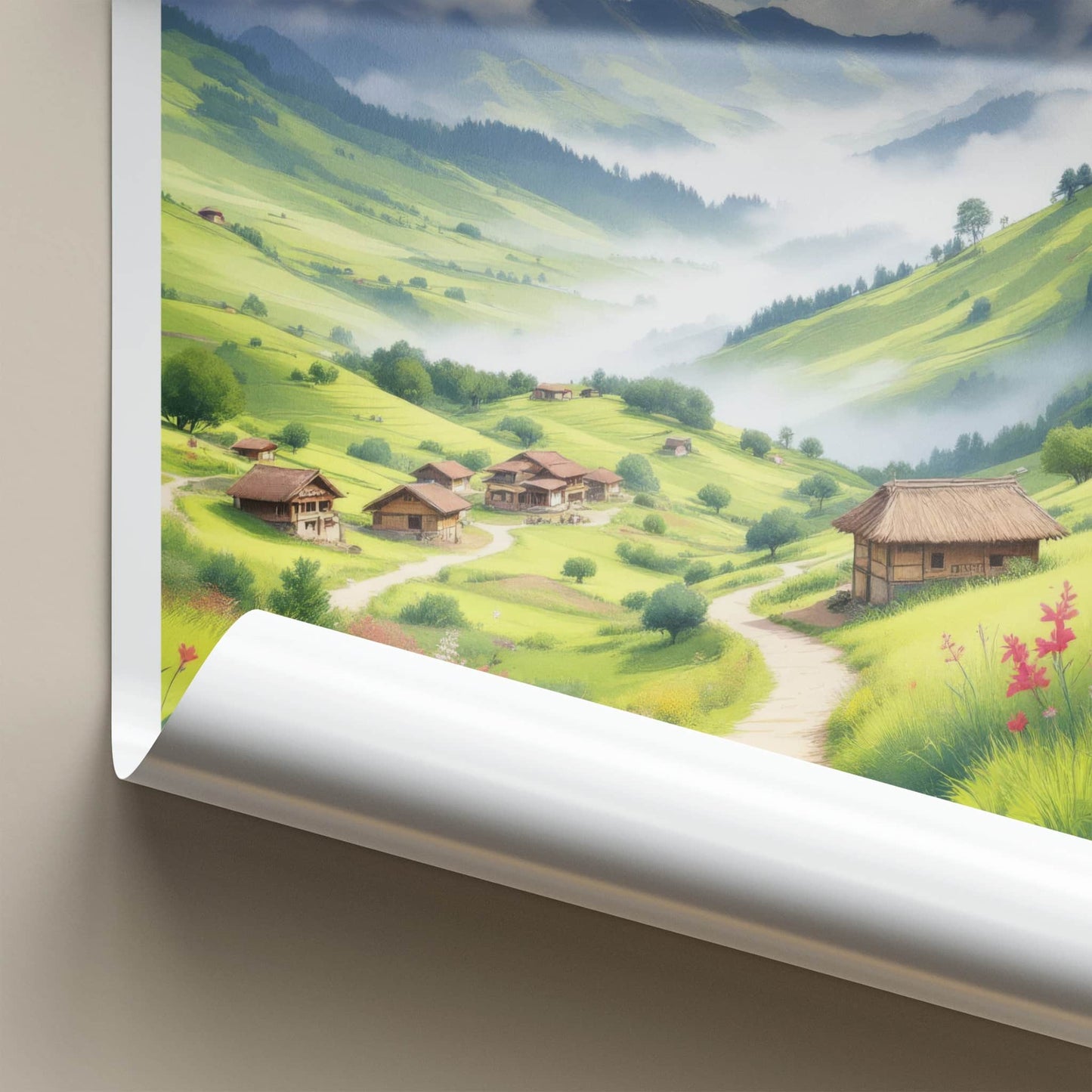 Viswema Poster - India Travel Art - Nagaland Green Mountain Village Home Decor