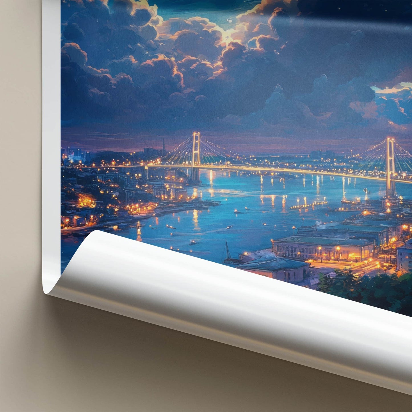Vladivostok Poster - Russia Travel Art - Starry Night City Wall Decor