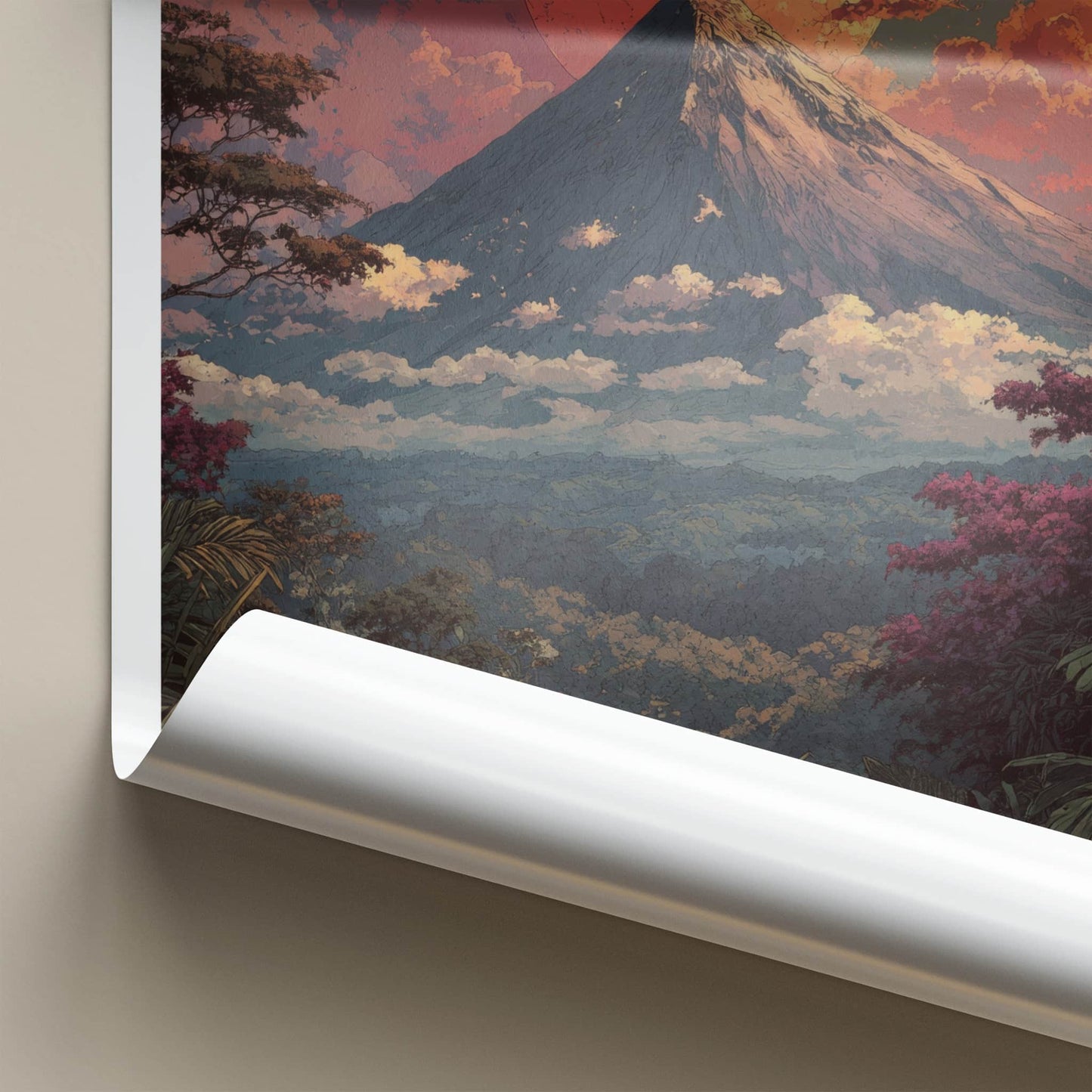 Volcan Arenal Poster - Costa Rica Travel Art - Full Moon Home Decor