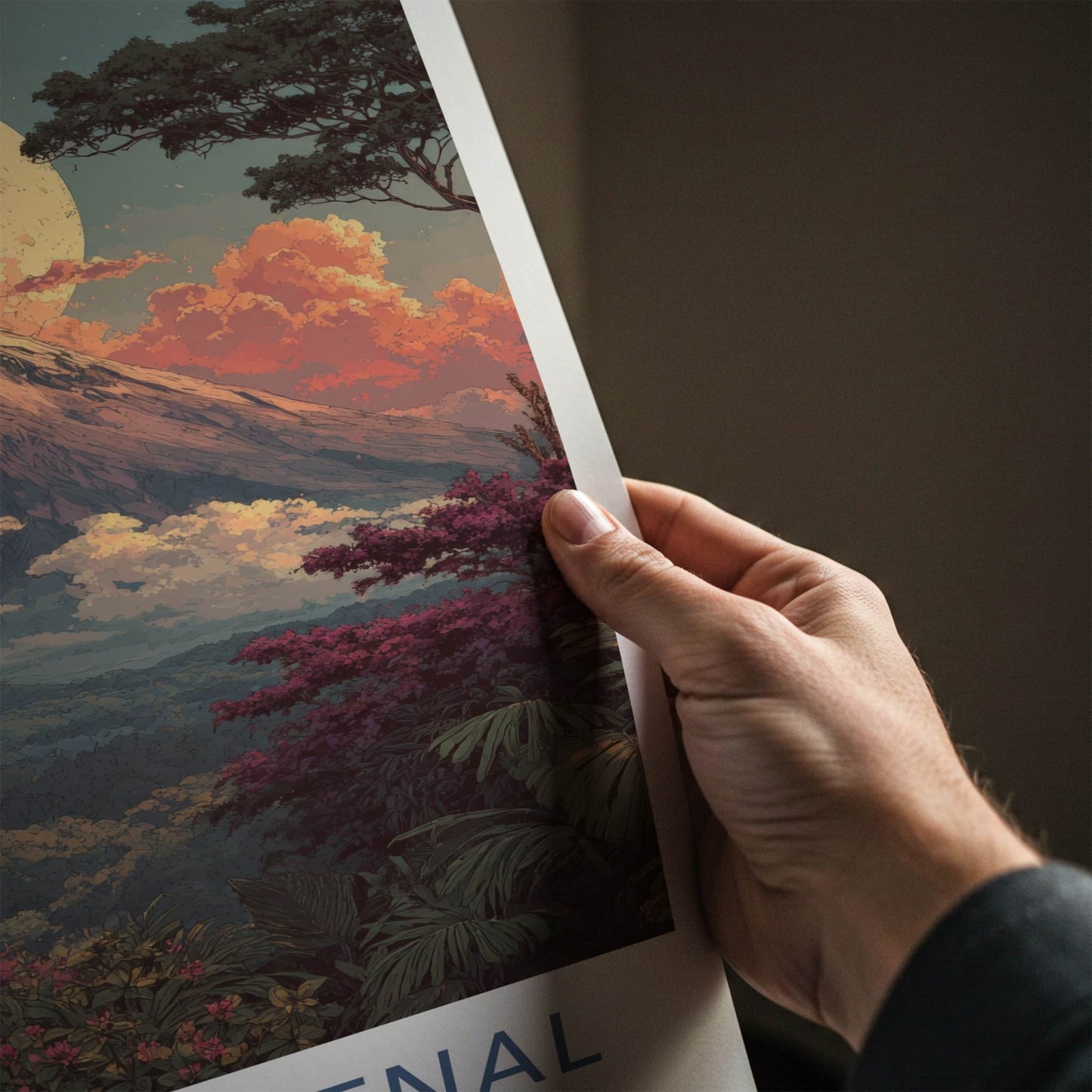 Volcan Arenal Poster - Costa Rica Travel Art - Full Moon Home Decor
