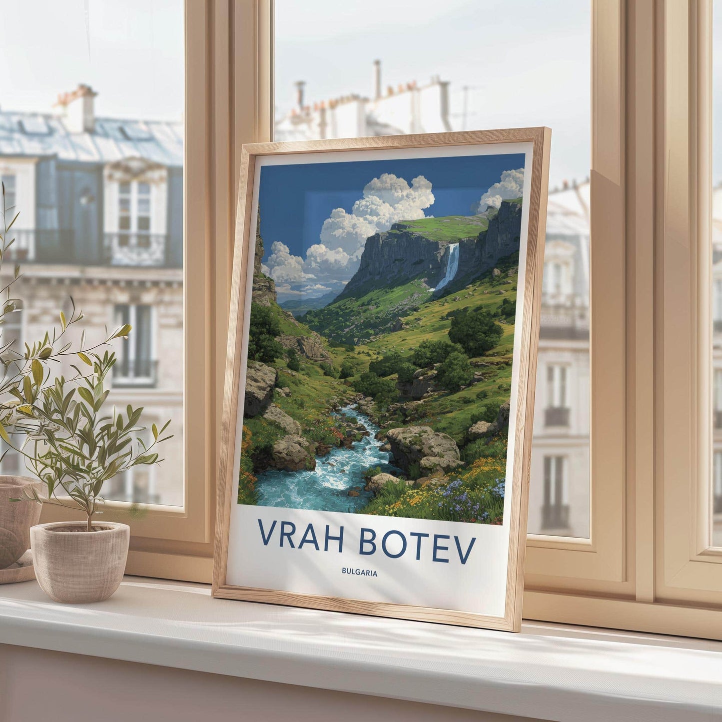 Vrah Botev Poster - Bulgaria Travel Art - Lush Mountain Stream Home Decor