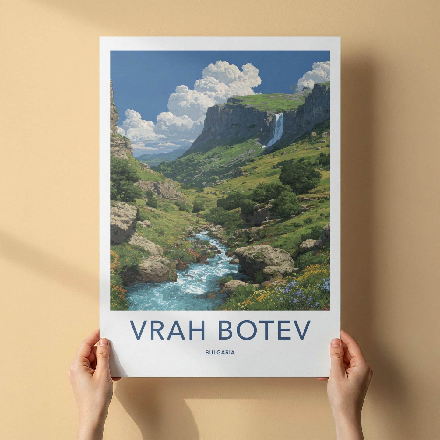 Vrah Botev Poster - Bulgaria Travel Art - Lush Mountain Stream Home Decor