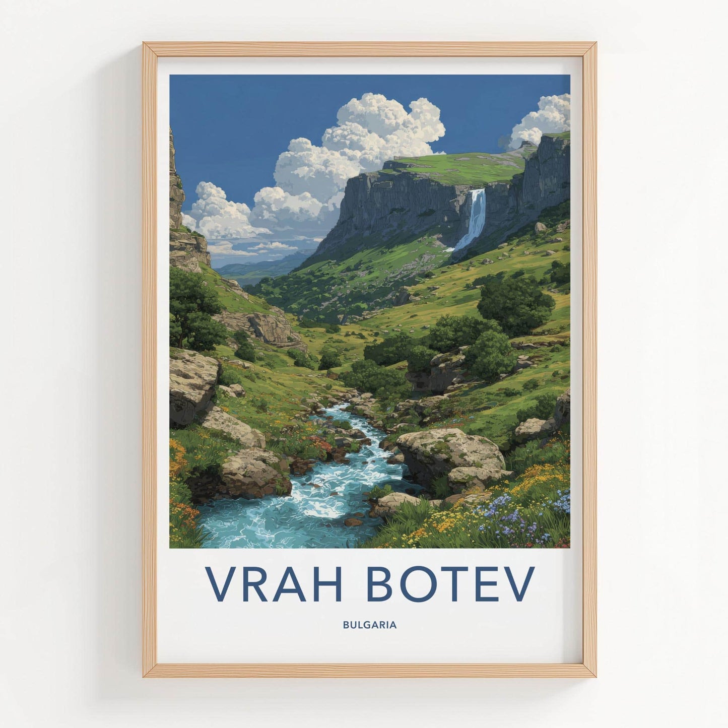 Vrah Botev Poster - Bulgaria Travel Art - Lush Mountain Stream Home Decor