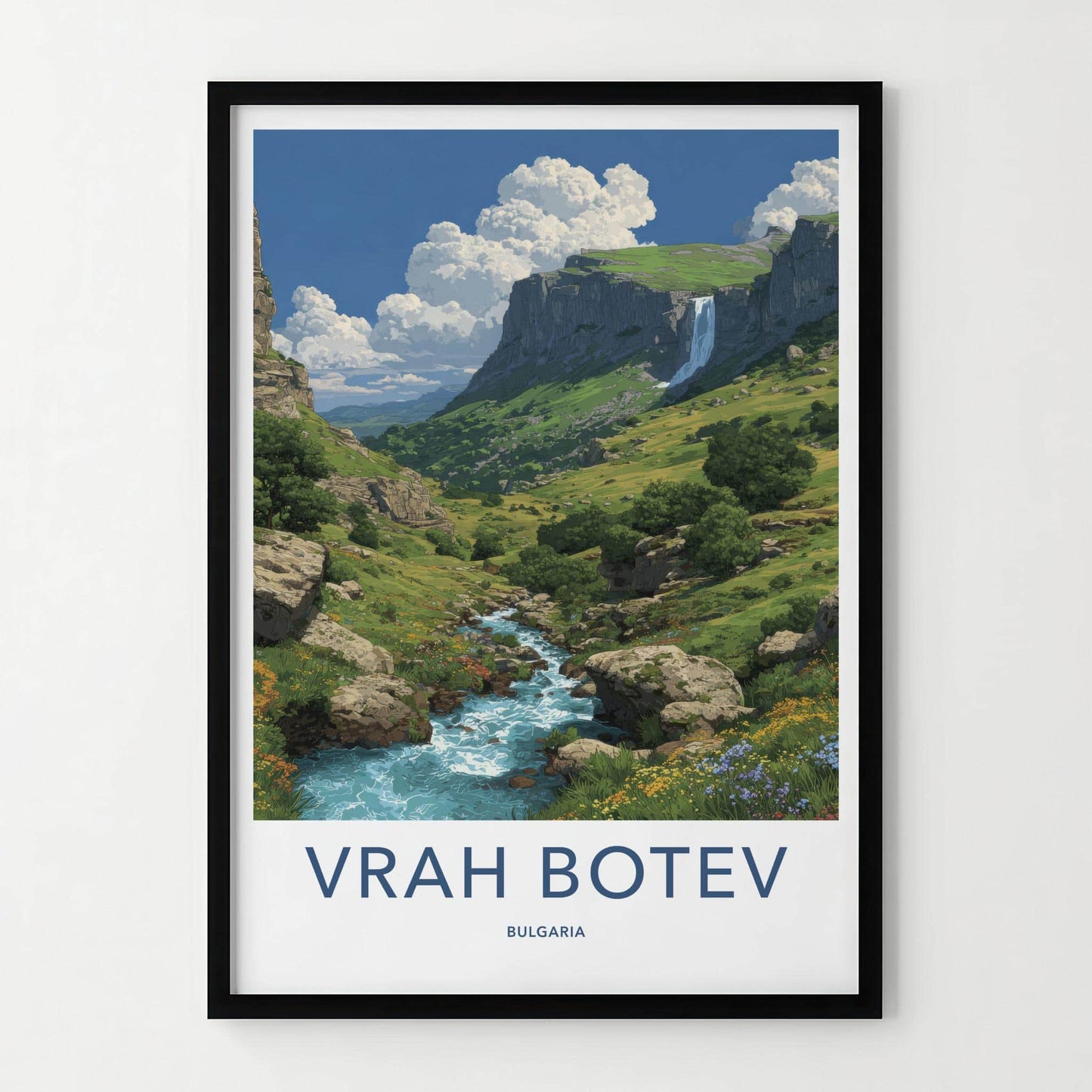 Vrah Botev Poster - Bulgaria Travel Art - Lush Mountain Stream Home Decor