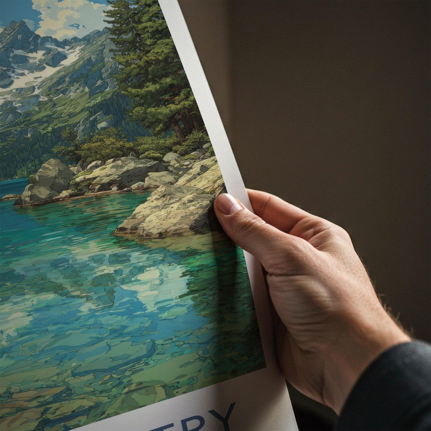 Vysoke Tatry Poster - Slovakia Travel Art - Clear Alpine Lake Home Decor