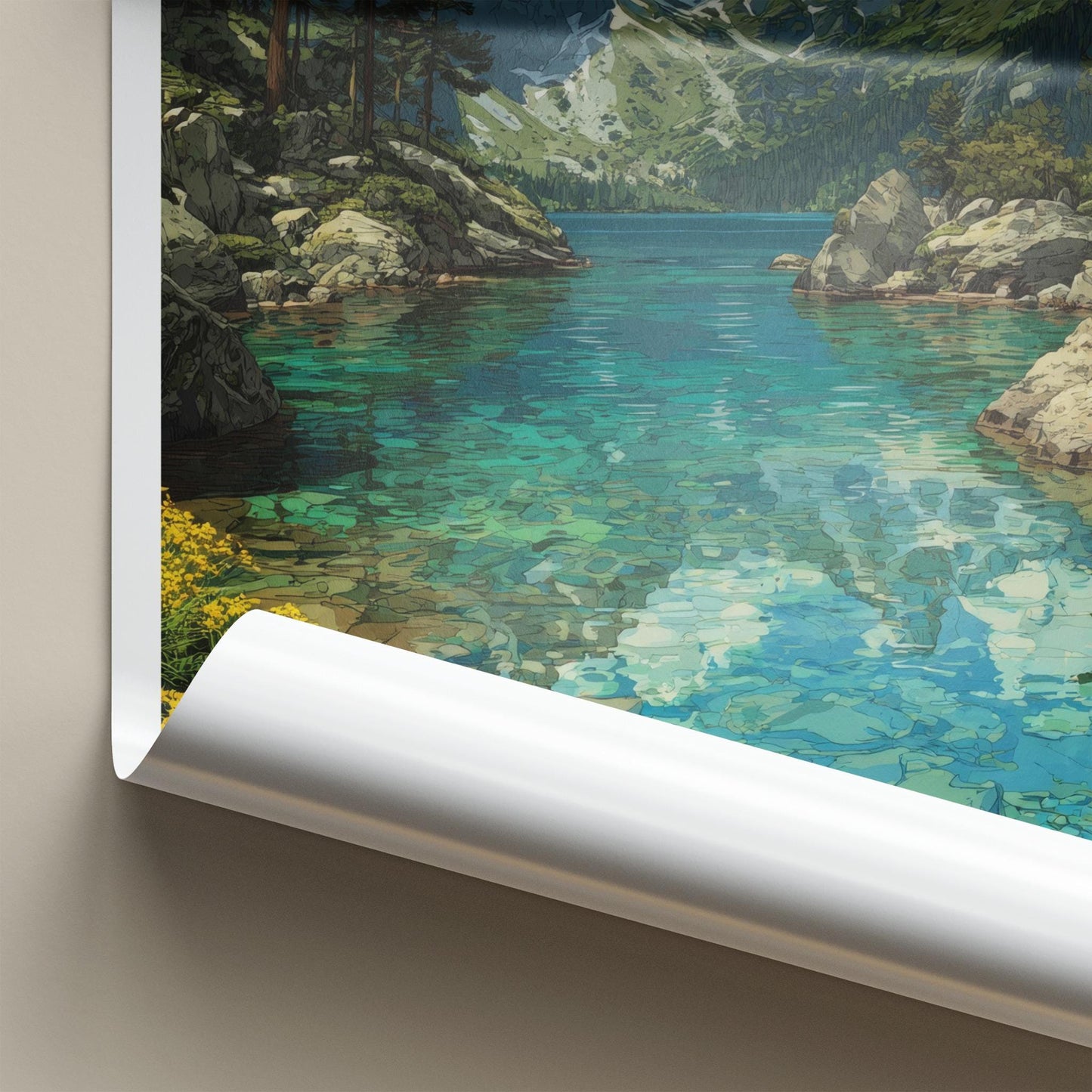 Vysoke Tatry Poster - Slovakia Travel Art - Clear Alpine Lake Home Decor
