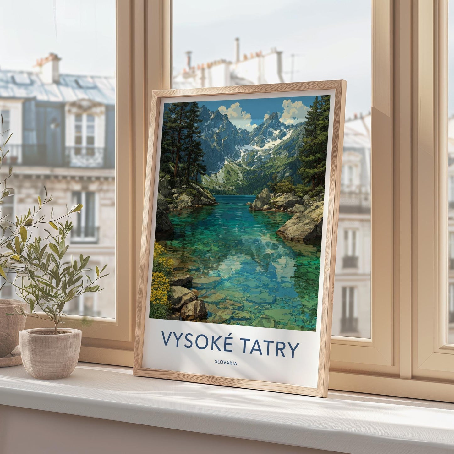 Vysoke Tatry Poster - Slovakia Travel Art - Clear Alpine Lake Home Decor